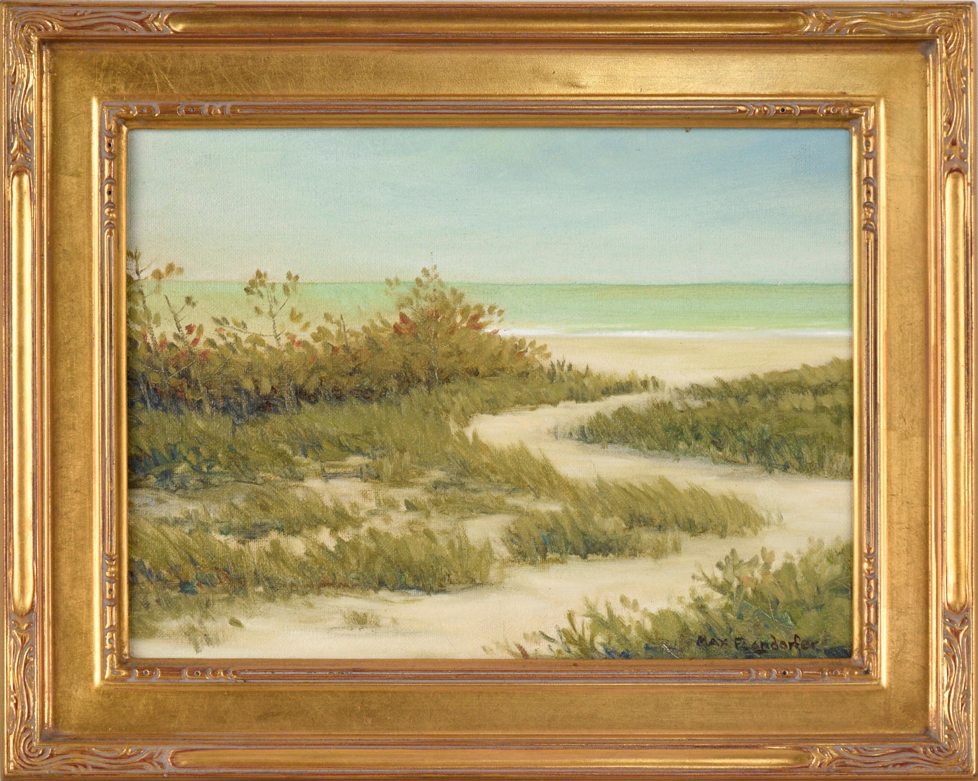 Max Flandorfer Landscape Painting - "Southern Beach" Coastal Landscape in Oil on Canvas