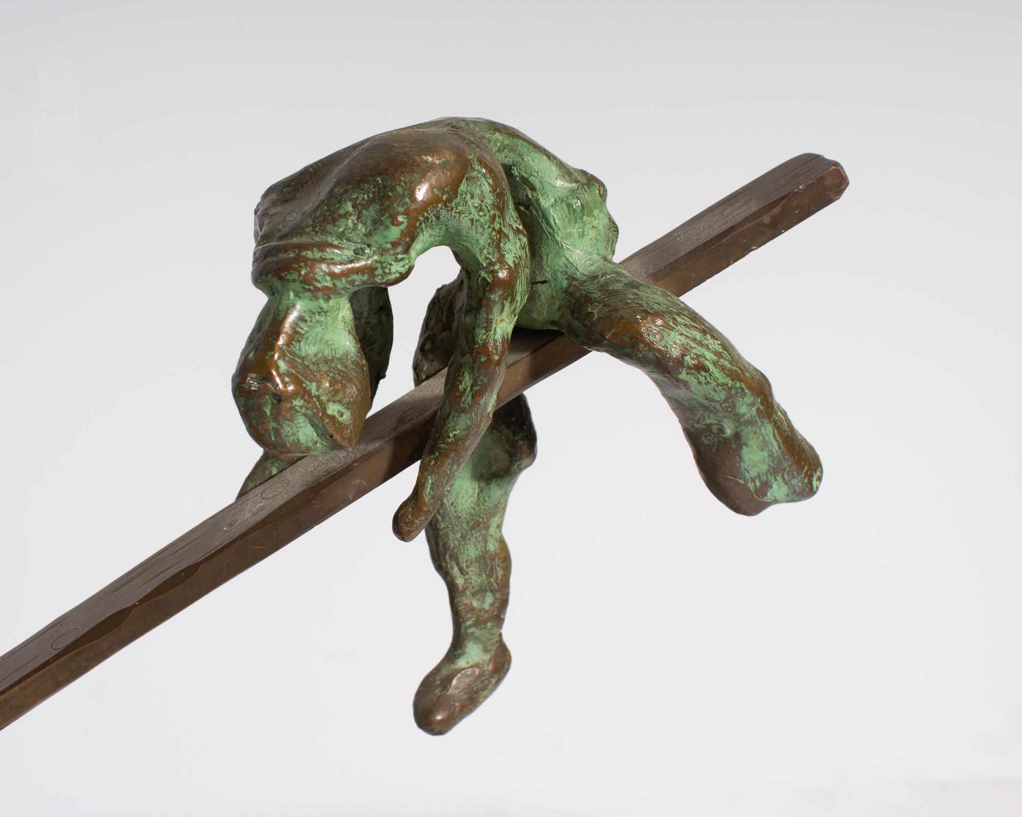 20th Century Max Fleisher Brutalist Bronze Sculpture of a Seesaw For Sale