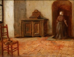 Max Gaisser (1857-1922) - 19th Century Oil, Quiet Interior