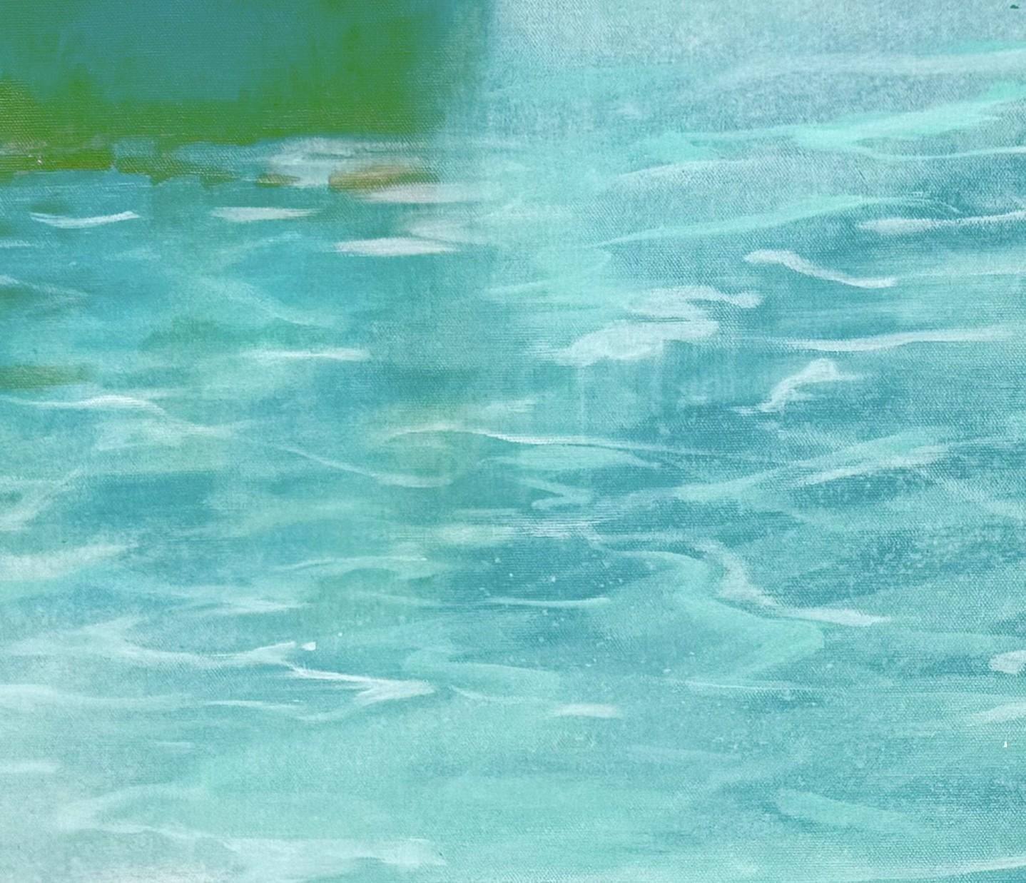 As Gottlieb draws heavily from his work and experience in film, this artwork captures a fleeting moment of human joy at the ocean’s edge — children at play, bodies suspended mid-motion, the sea both cradle and canvas. Washed in the soft haze of
