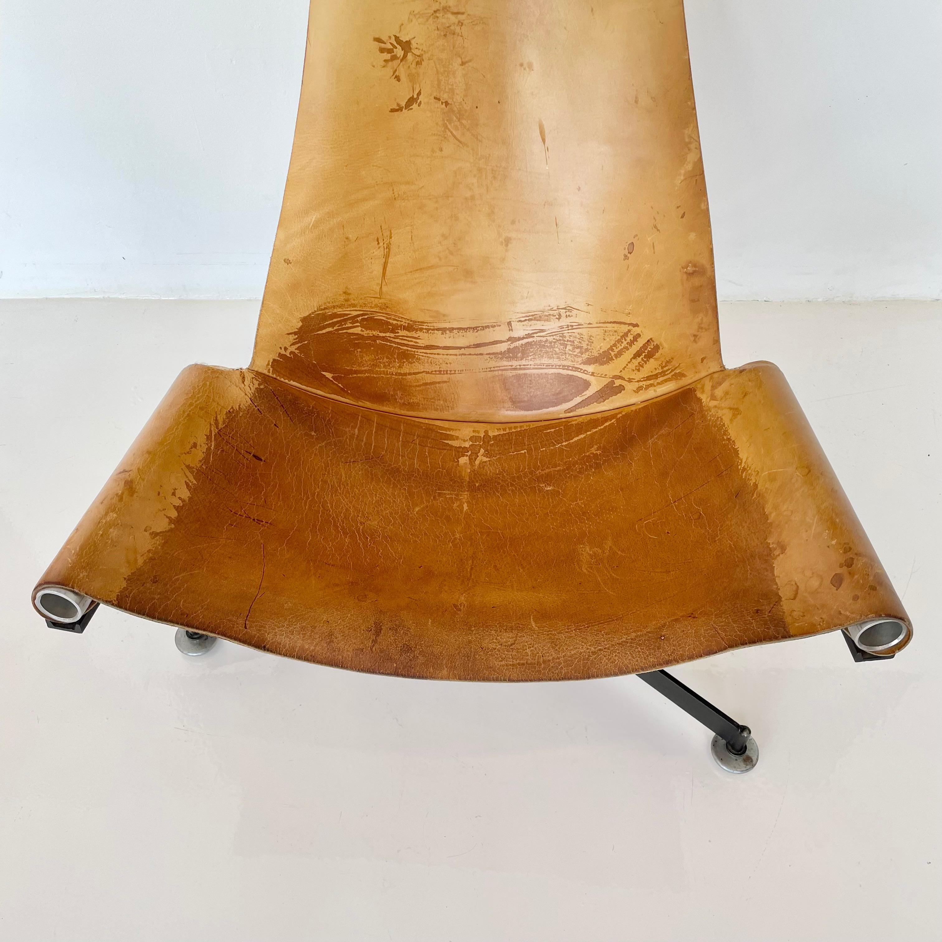 Max Gottschalk Leather and Iron Sling Chair, 1960s For Sale 7