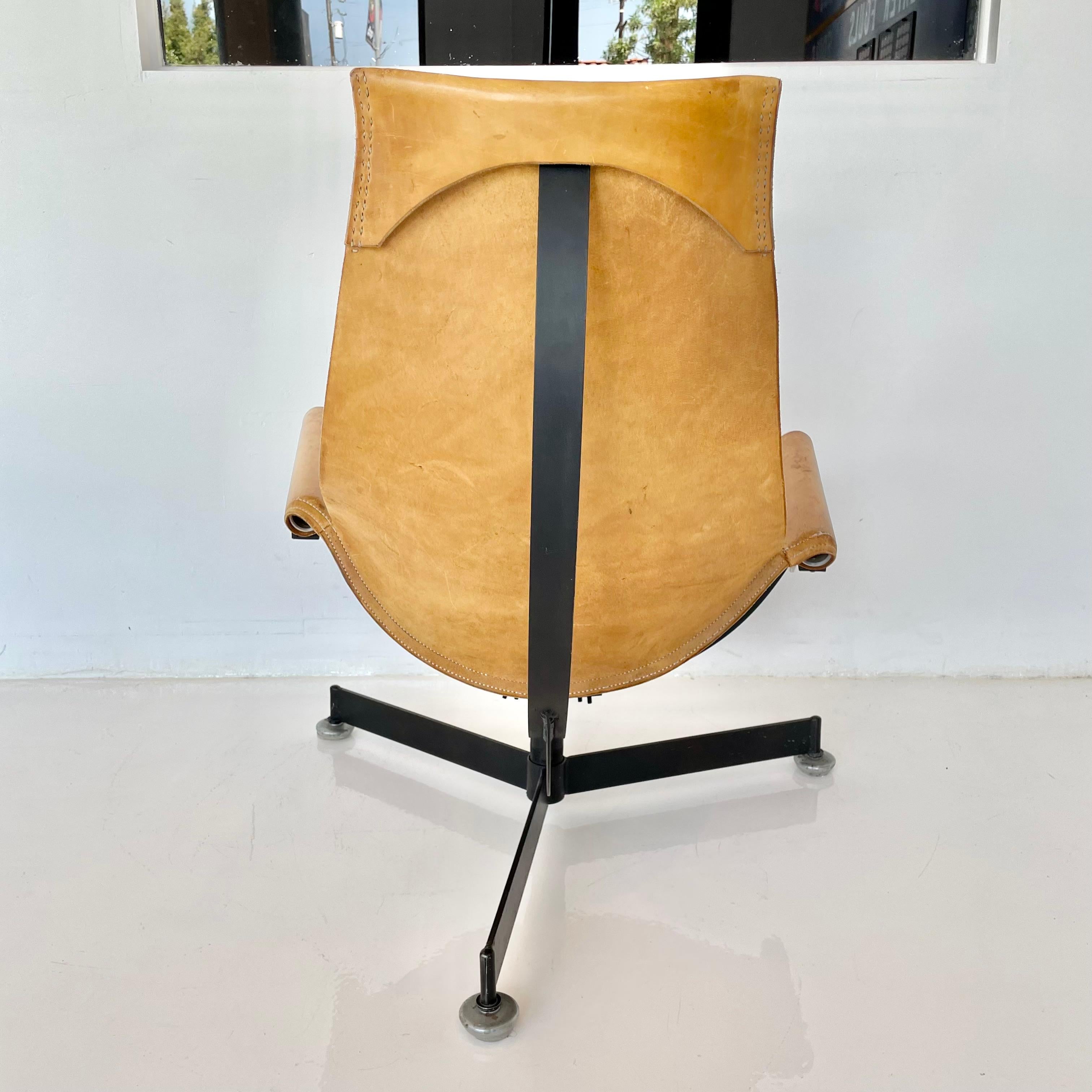 Max Gottschalk Leather and Iron Sling Chair, 1960s For Sale 2