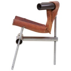 Max Gottschalk Prototyp Sling Chair aus Leder:: USA:: 1960er Jahre