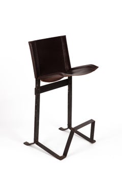 Max Gottschalk Sattelleder & Eisen Barhocker