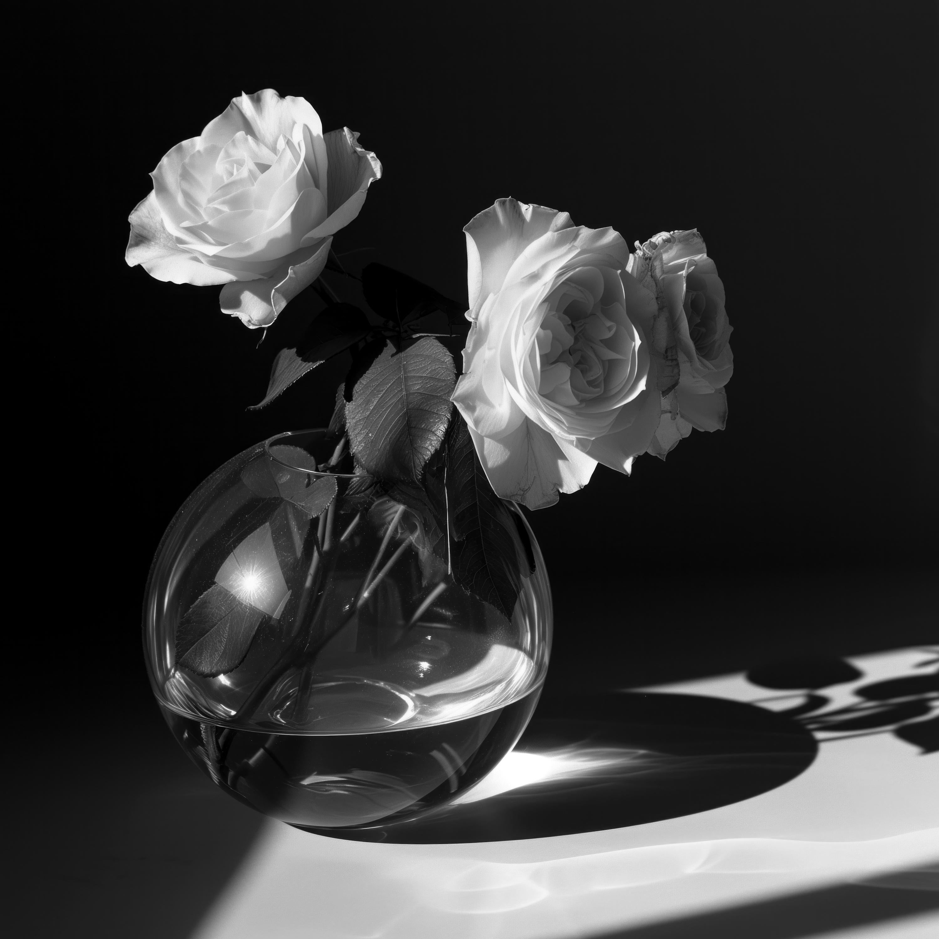 Max Grant Still-Life Photograph - Floral Noir: Rose Composition 132