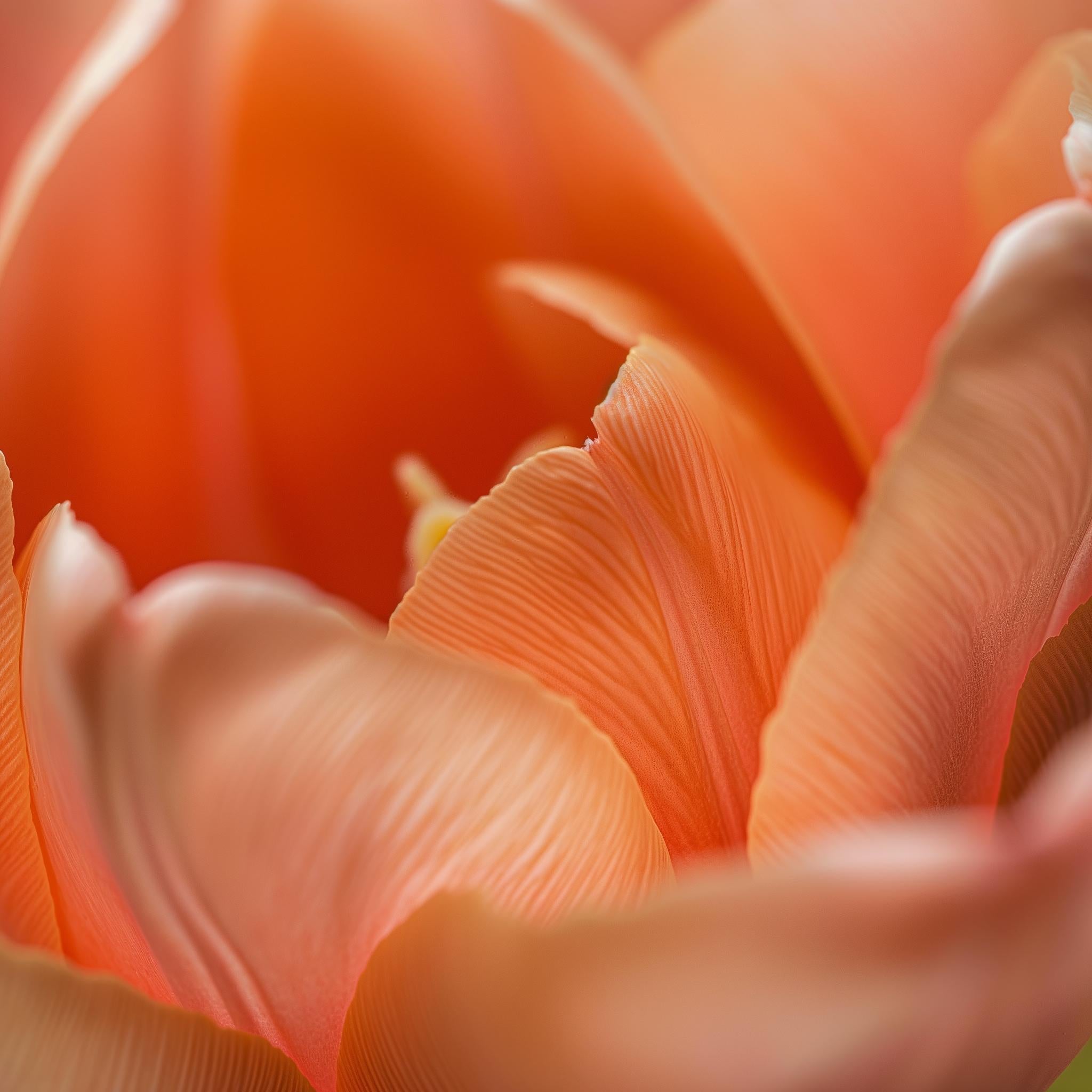 Max Grant Still-Life Photograph - PEACH TULIP (After Georgia O'Keeffe) photograph on plexiglass 