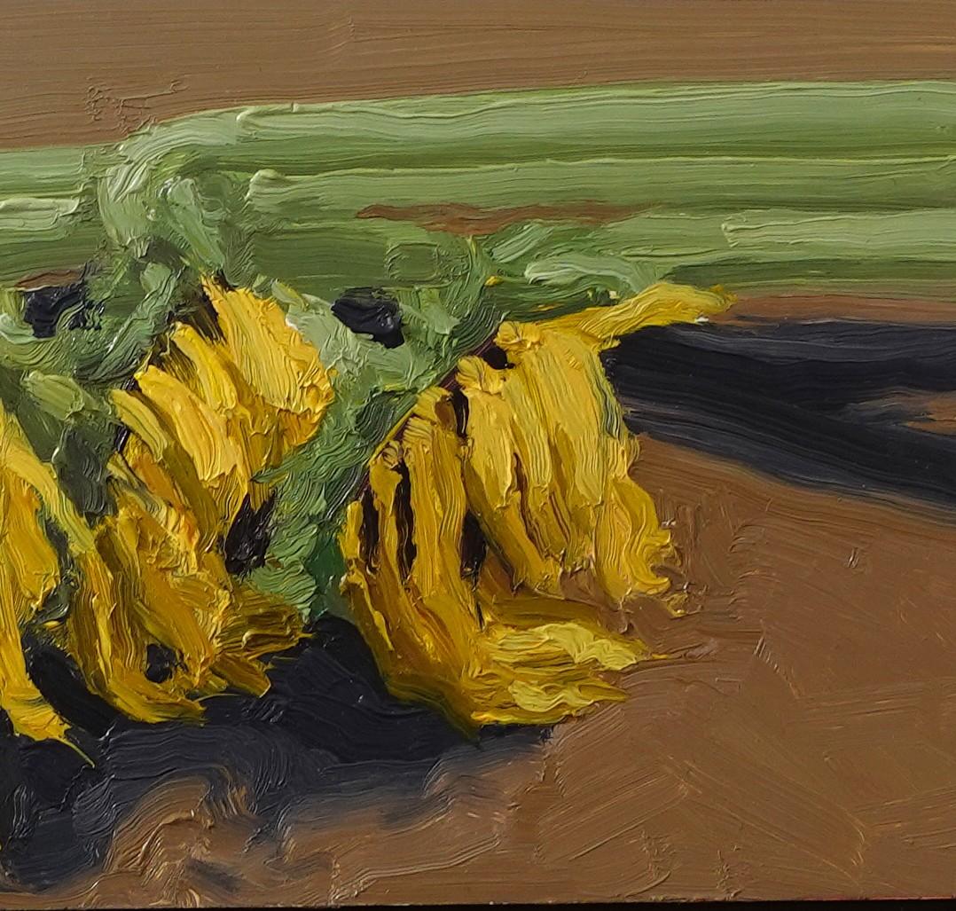 Girasoli  Natura morta floreale di un artista texano contemporaneo incorniciata 9