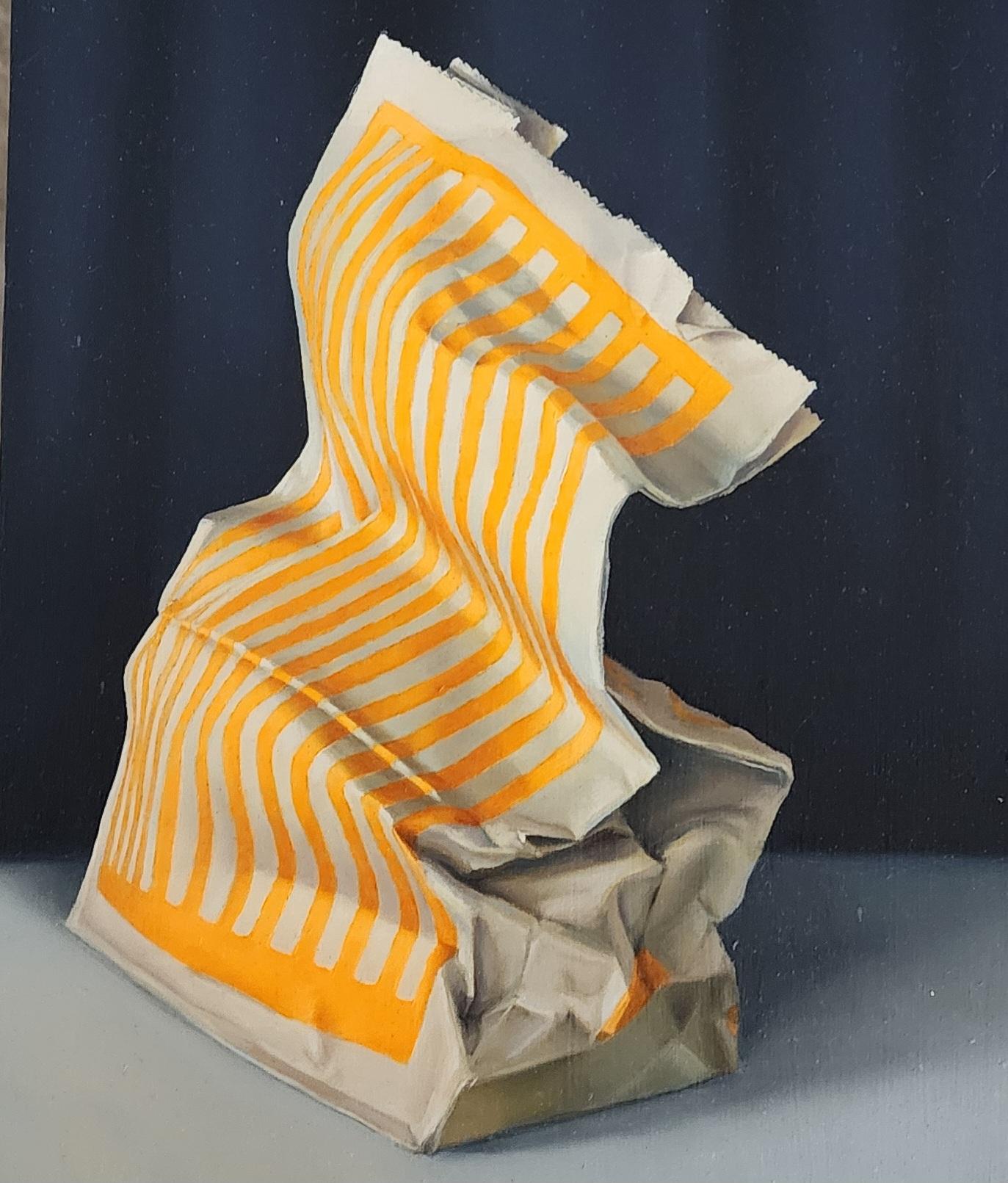 Le sac Whataburger  Artistics Contemporary Texan Oil on panel 12