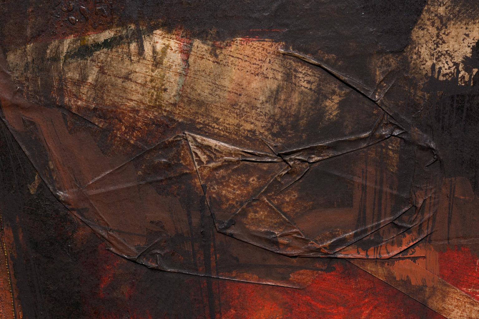 Max Gunther Paesaggio urbano astratto, collage acrilico su tela in vendita 6