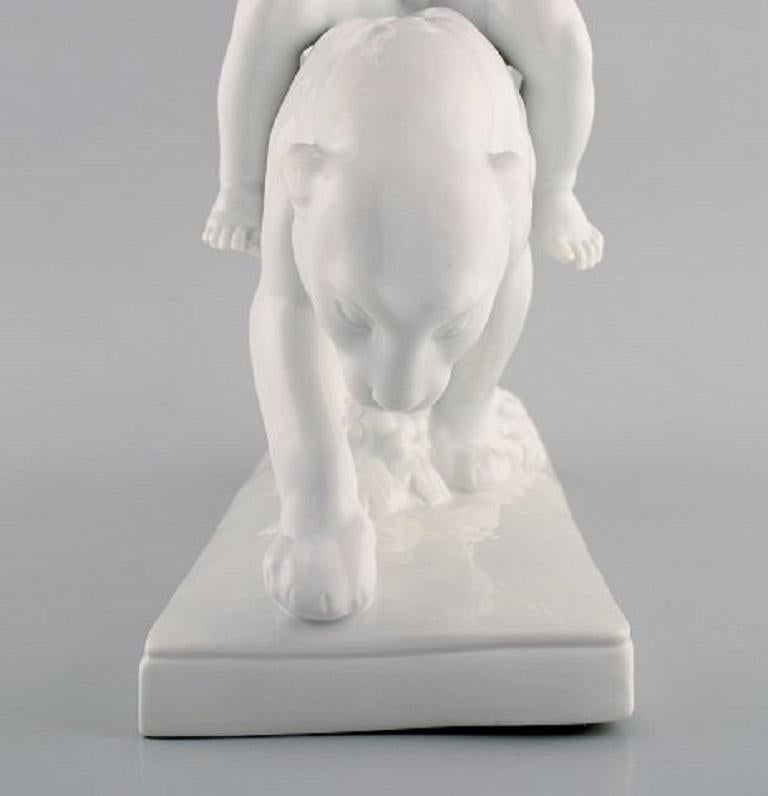 Art Deco Max Hermann Fritz for Fraureuth, Germany, Blanc de Chine Figurine, Bacchus
