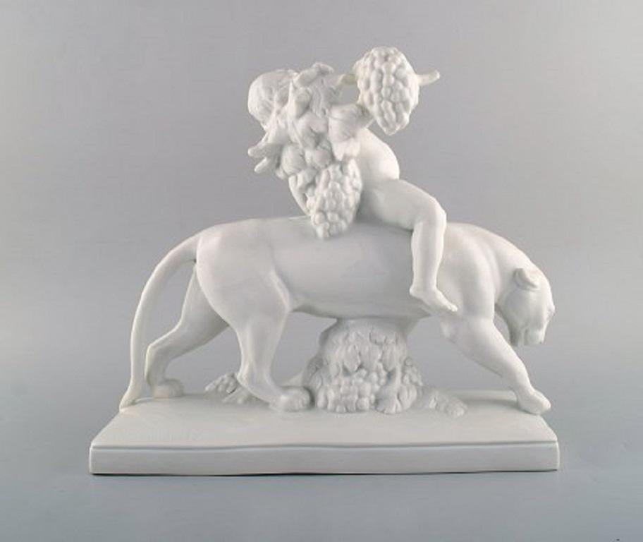 Max Hermann Fritz for Fraureuth, Germany, Blanc de Chine Figurine, Bacchus In Good Condition In Copenhagen, DK