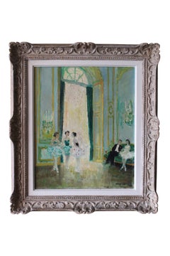 Vintage post-impressionistischen Genre Ölgemälde von Tänzerinnen von Max Herve