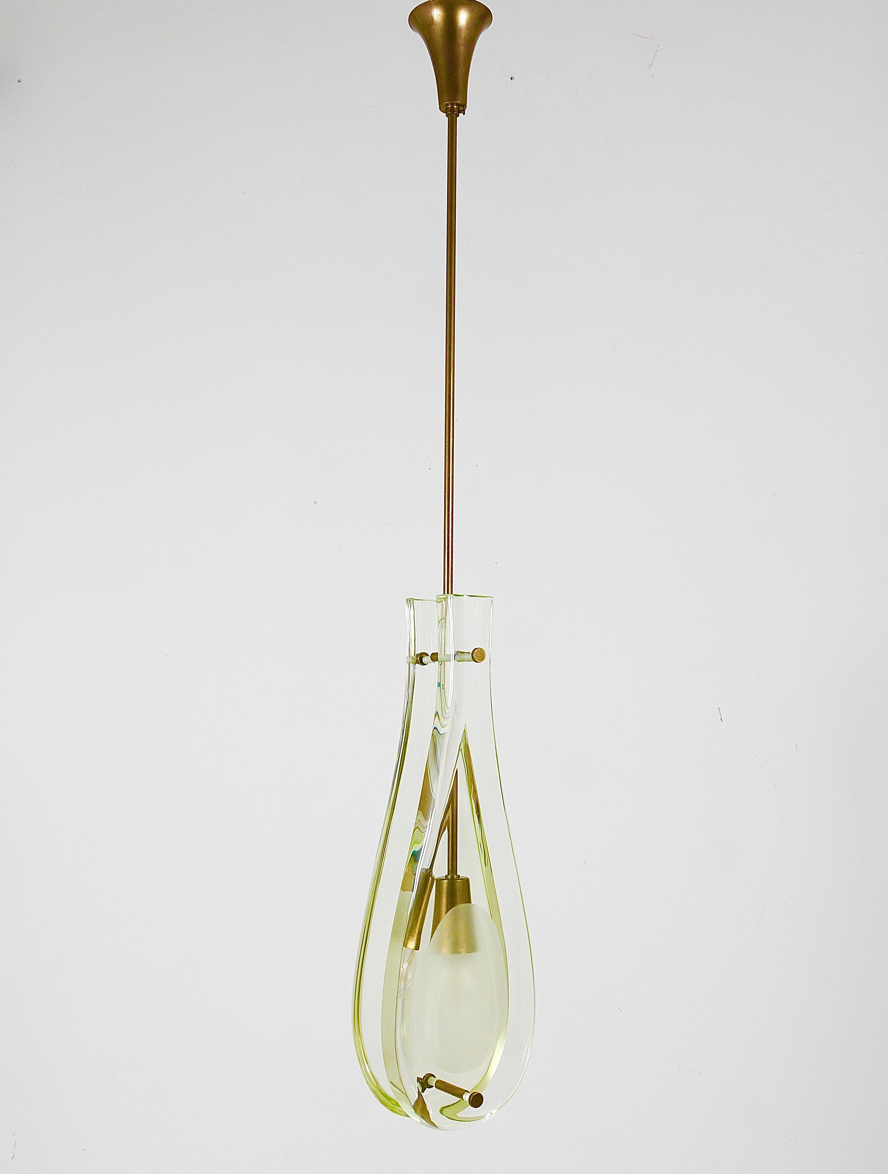 Max Ingrad For Fontana Arte Drop Pendant Lamp, Model 2259, Italy, 1960s For Sale 8
