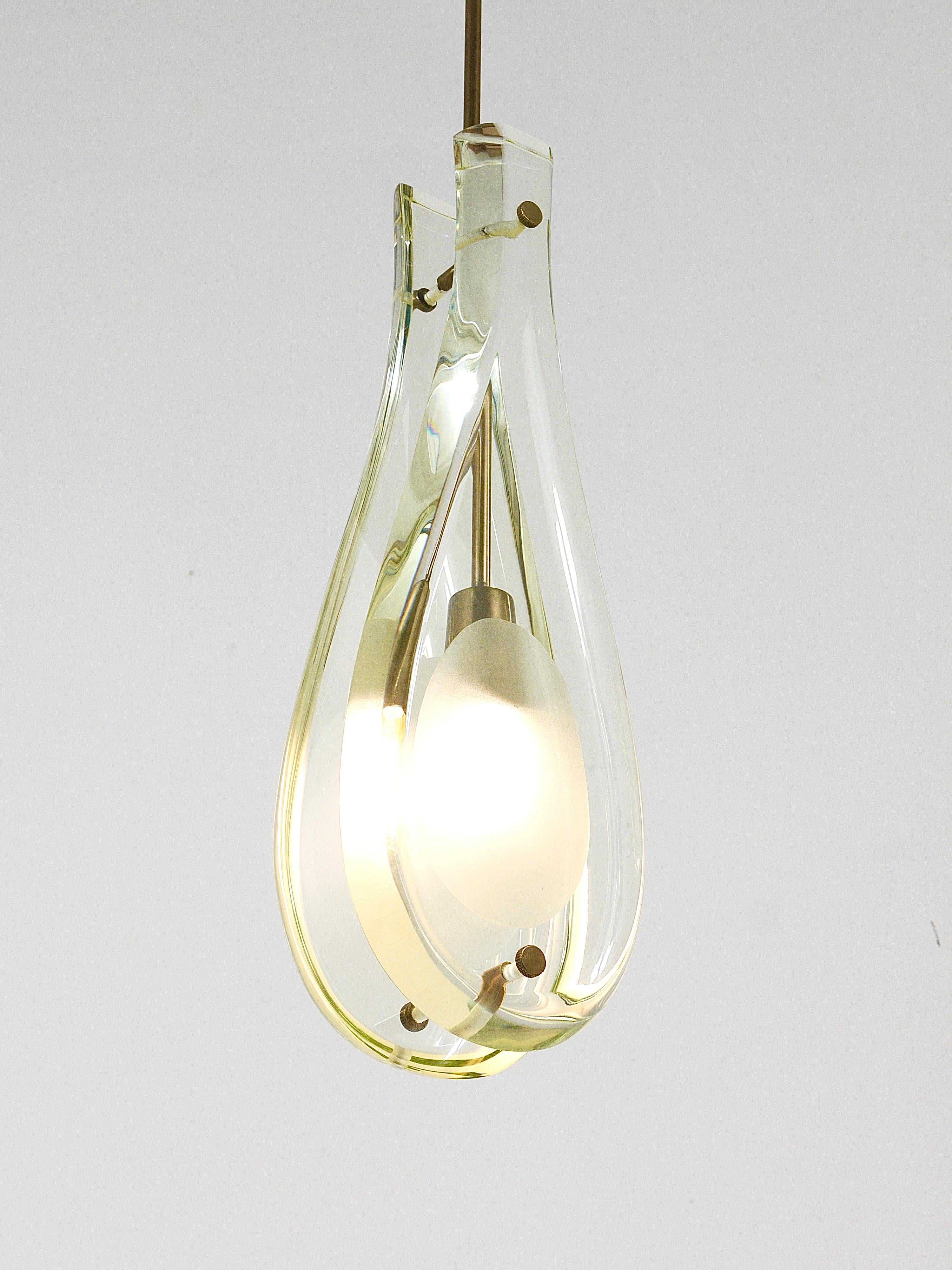 Max Ingrad For Fontana Arte Drop Pendant Lamp, Model 2259, Italy, 1960s For Sale 11