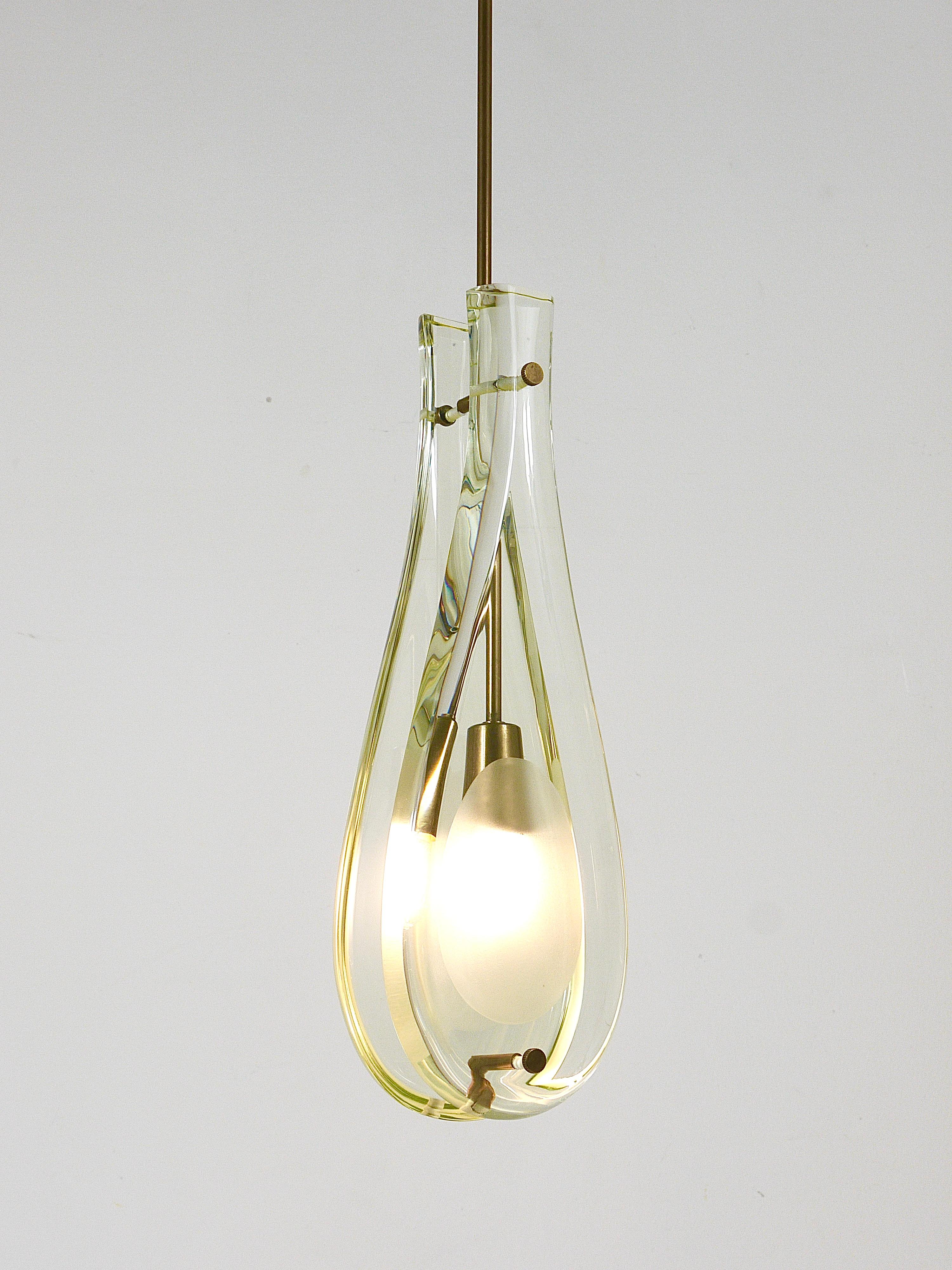 Mid-Century Modern Max Ingrad For Fontana Arte Drop Pendant Lamp, Model 2259, Italy, 1960s For Sale
