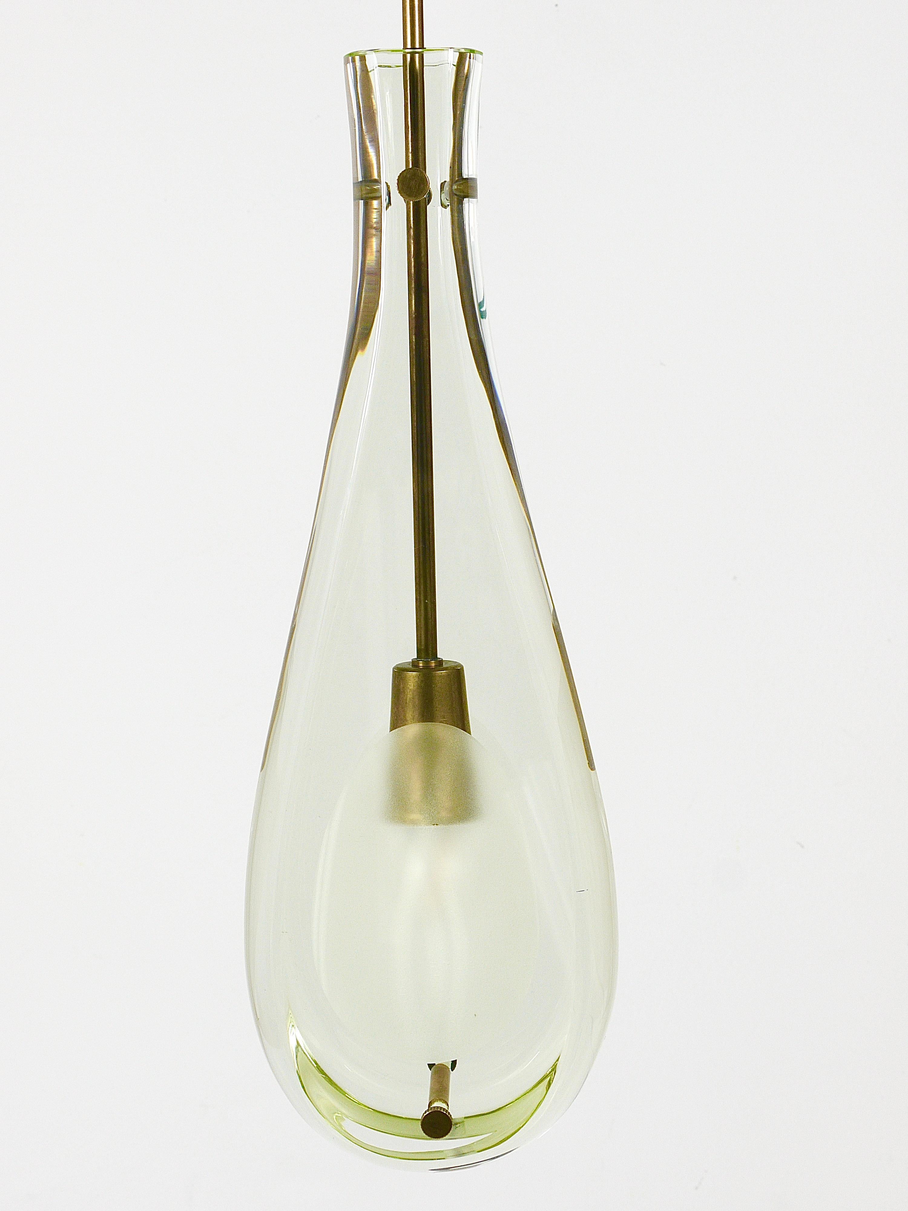 Brass Max Ingrad For Fontana Arte Drop Pendant Lamp, Model 2259, Italy, 1960s For Sale