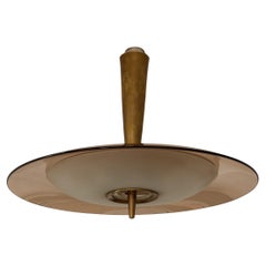 Max Ingrand “1462” Ceiling Lamp for Fontana Arte, Pink Glass, 1955