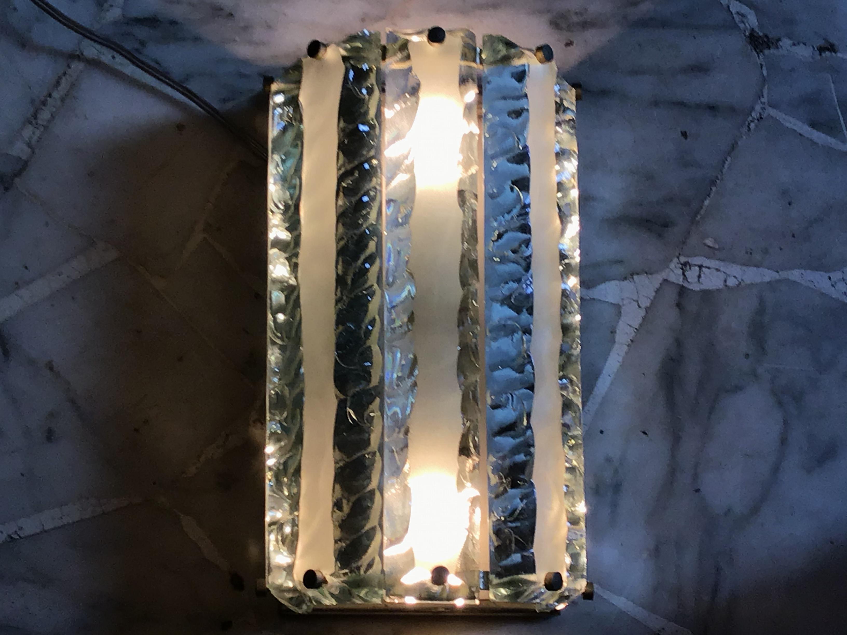Mid-20th Century Max Ingrand 1964 Metal Crome Chiselled Glass, Italy For Sale