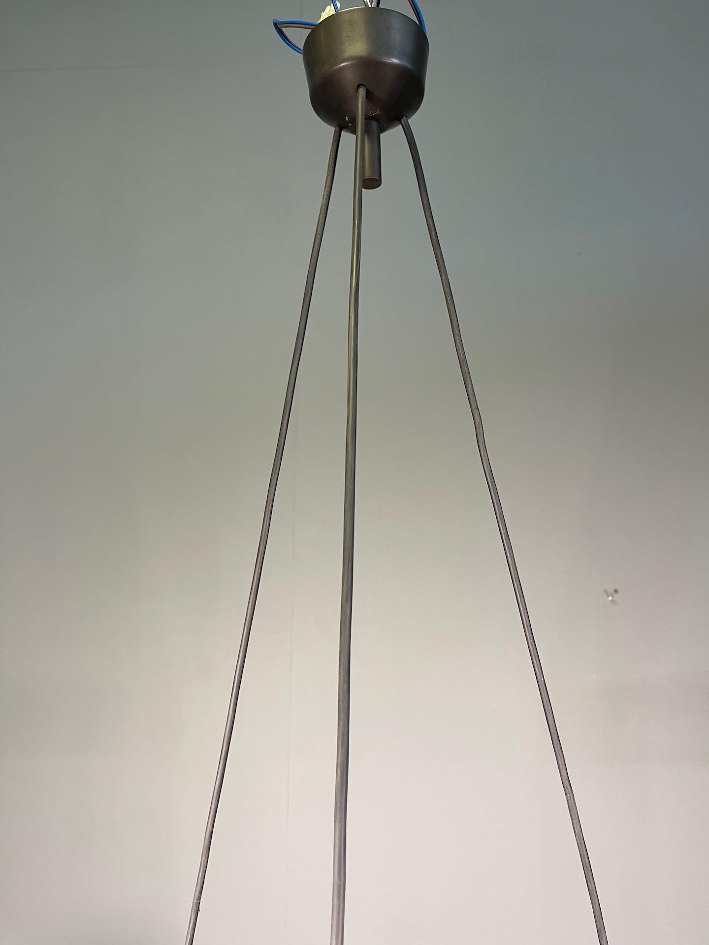 Max Ingrand 2126, Modell 3-Licht-Deckenleuchte für Fontana Arte, Italien im Zustand „Hervorragend“ im Angebot in Rovereta, SM
