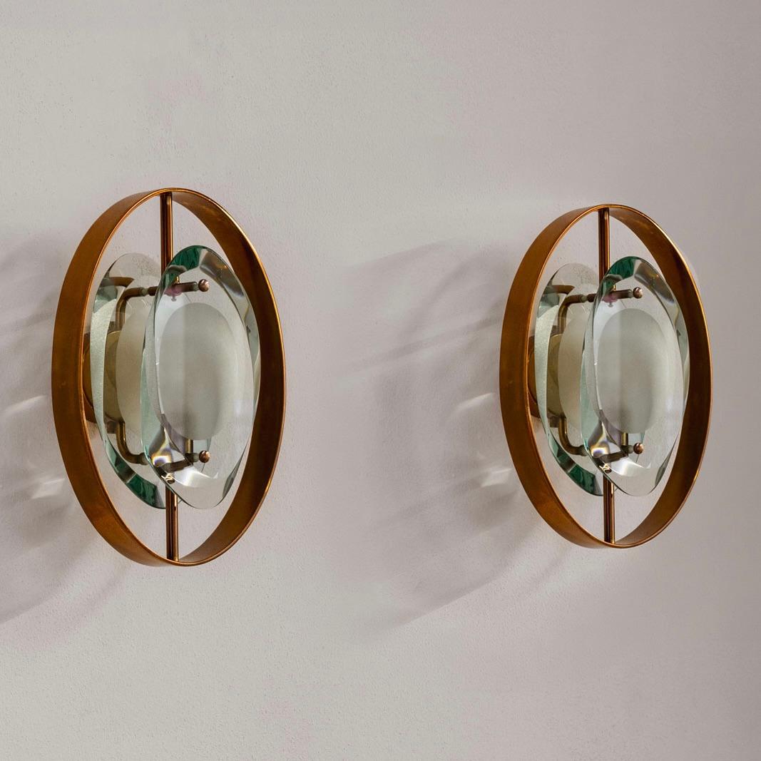Max Ingrand “2240” Sconces for Fontana Arte, 1961, Set of 2