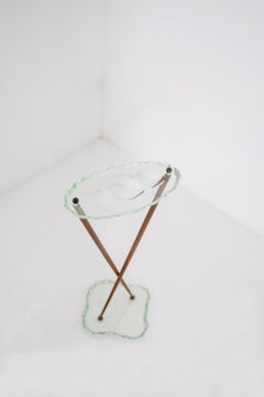 Cendrier Max Ingrand en laiton et cristal de sol, années 1950