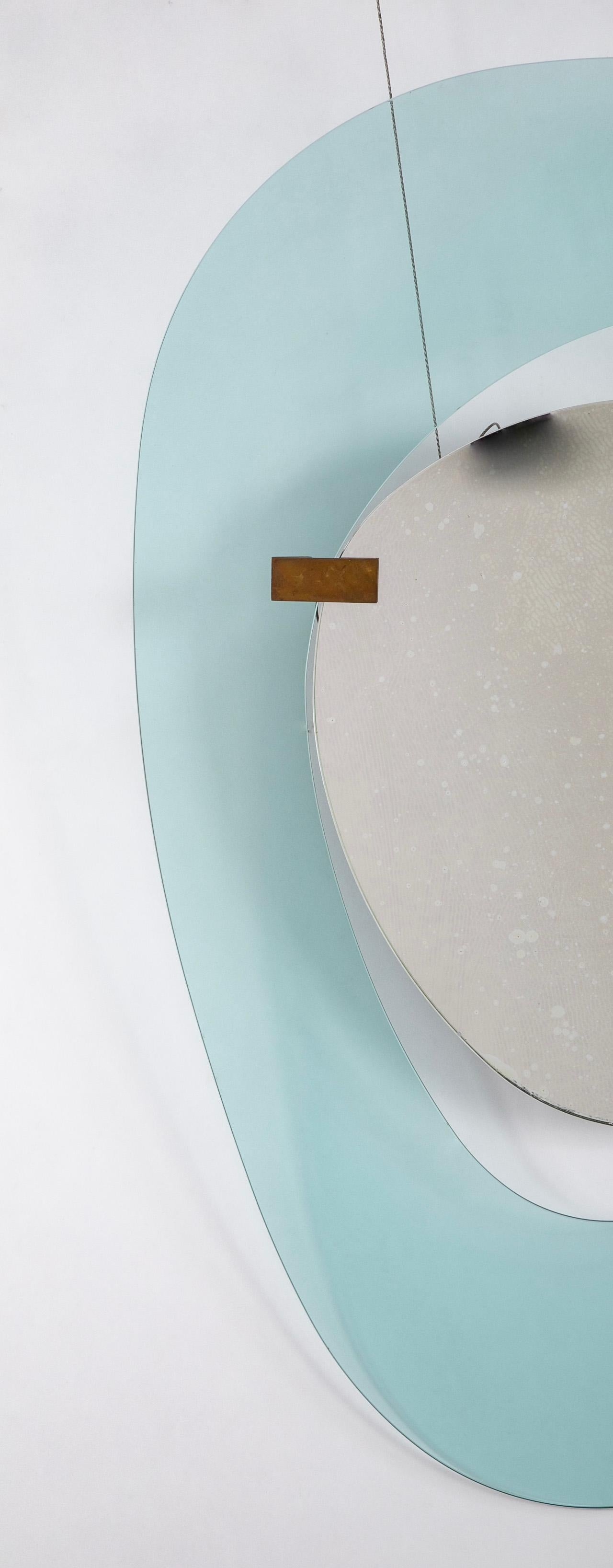 Max Ingrand Asymmetrischer Blauglas-Spiegel im Zustand „Gut“ im Angebot in Stamford, CT