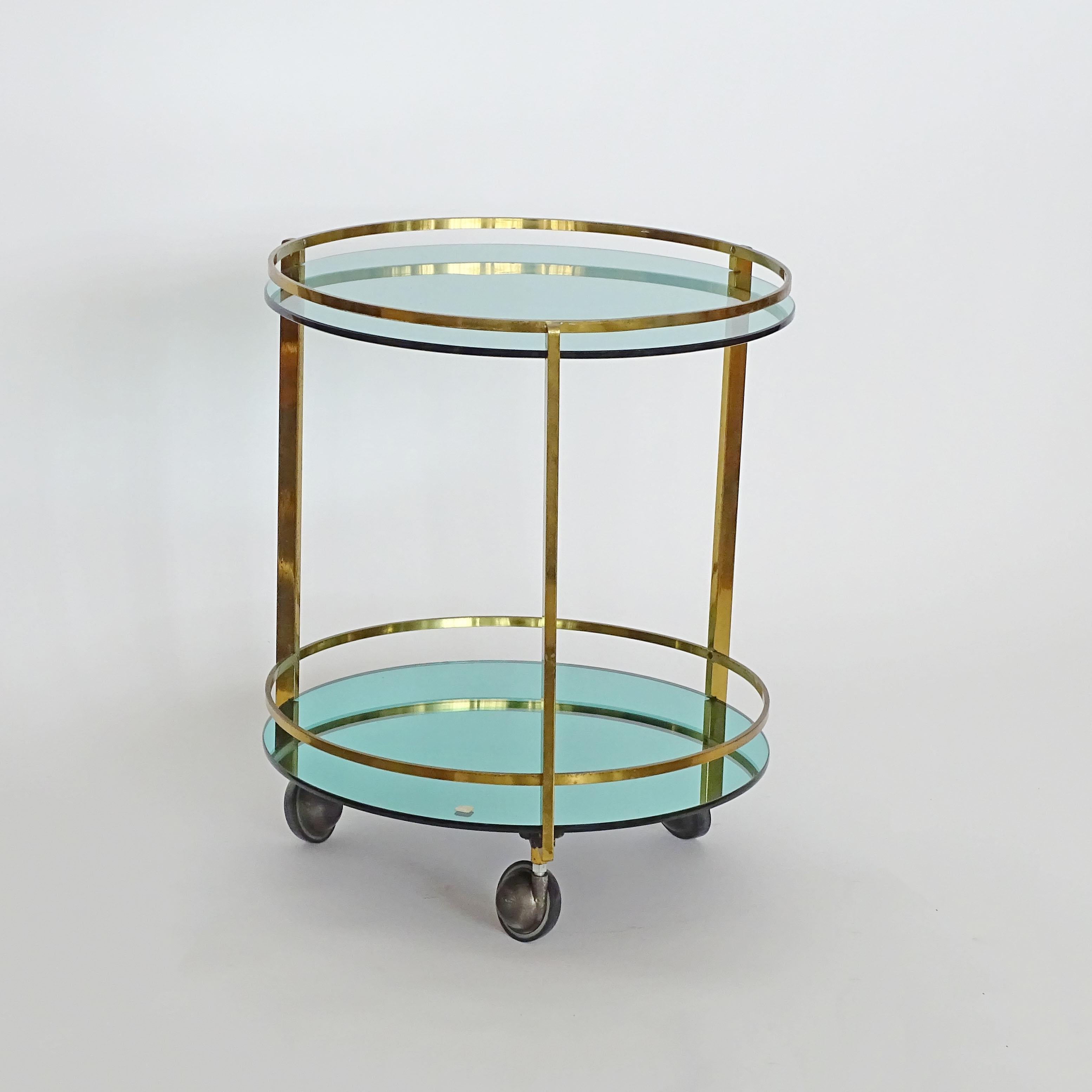 Brass Max Ingrand Bar Cart for Fontana Arte Model 2391, Italy 1960s