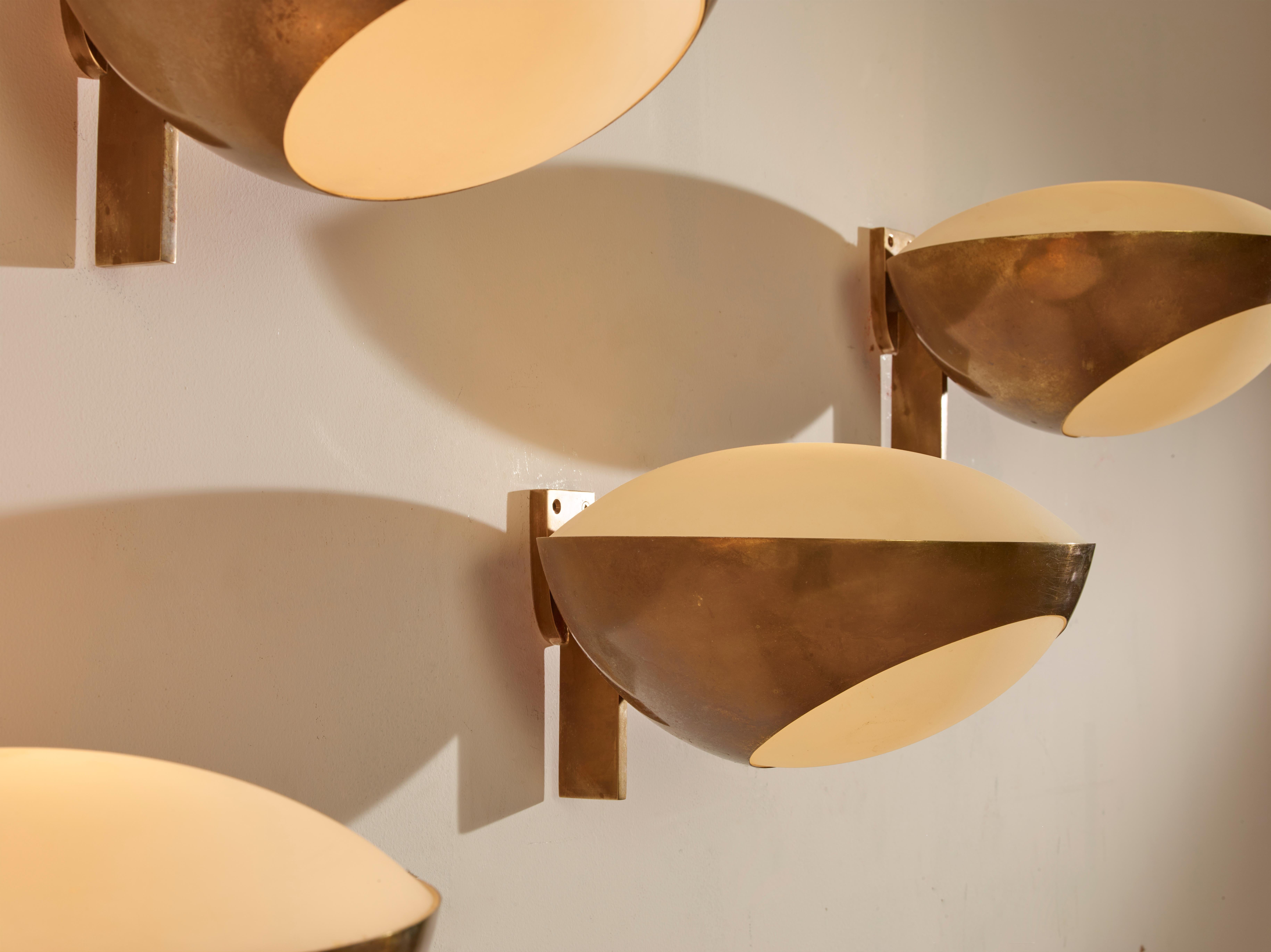 Applique in ottone e vetro Max Ingrand Modello 1963 di Fontana Arte, Italia, anni '60 3