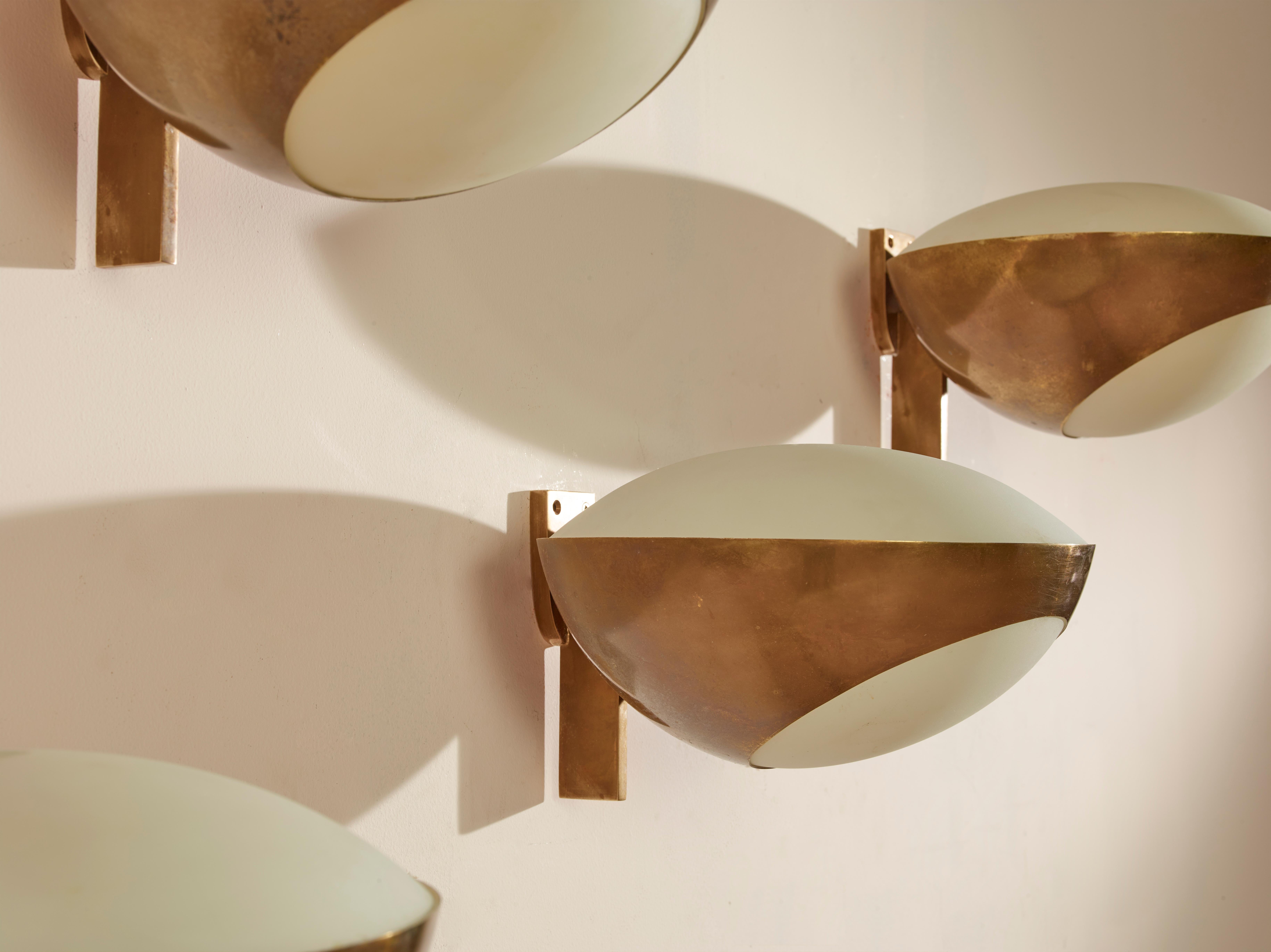Applique in ottone e vetro Max Ingrand Modello 1963 di Fontana Arte, Italia, anni '60 4