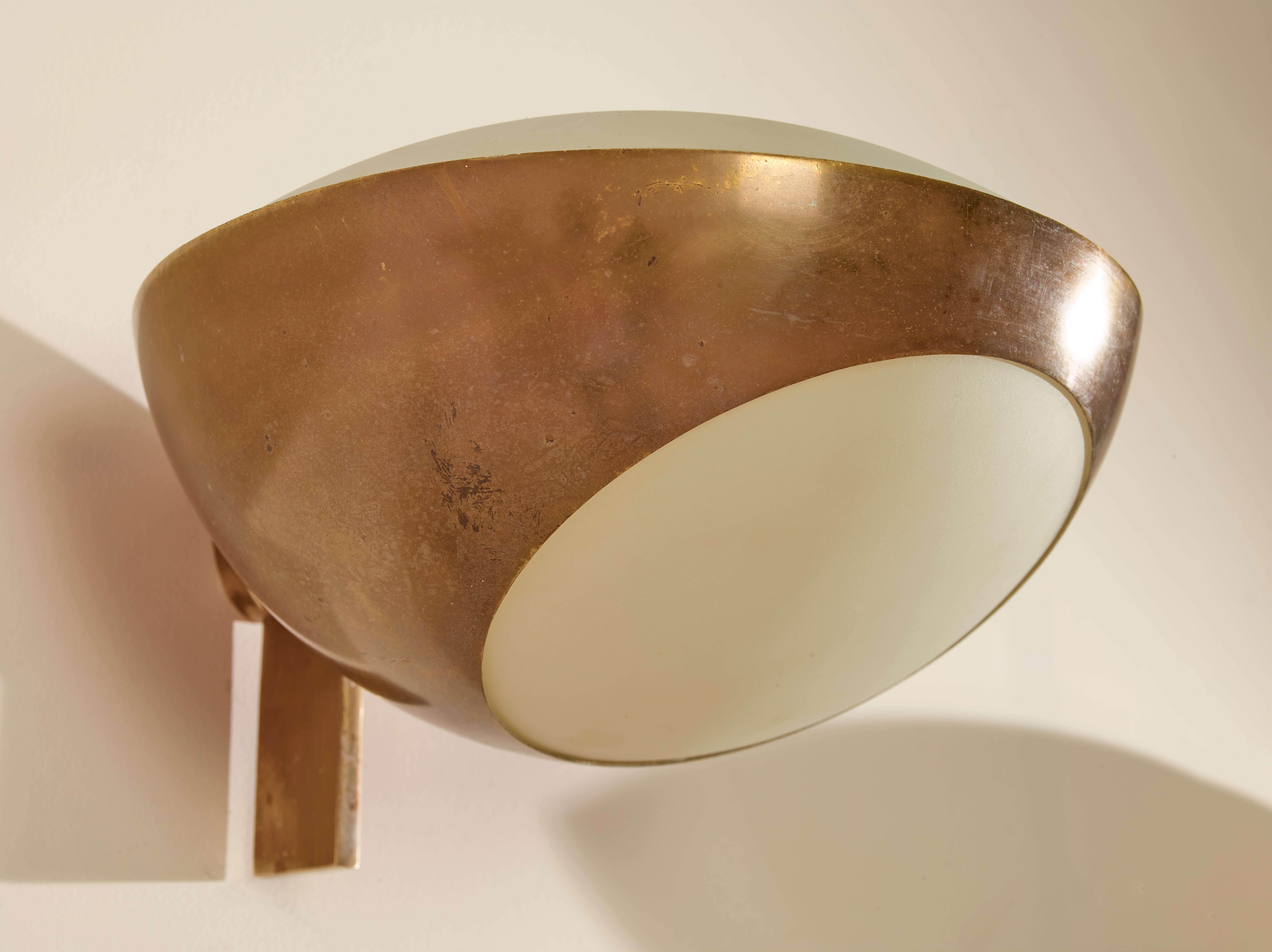 Applique in ottone e vetro Max Ingrand Modello 1963 di Fontana Arte, Italia, anni '60 7