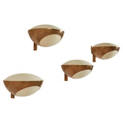 Applique in ottone e vetro Max Ingrand Modello 1963 di Fontana Arte, Italia, anni '60