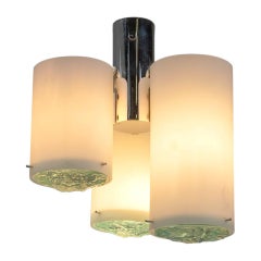Max Ingrand Ceiling Lamp in Glass and Metal by Fontana Arte, 1960 circa