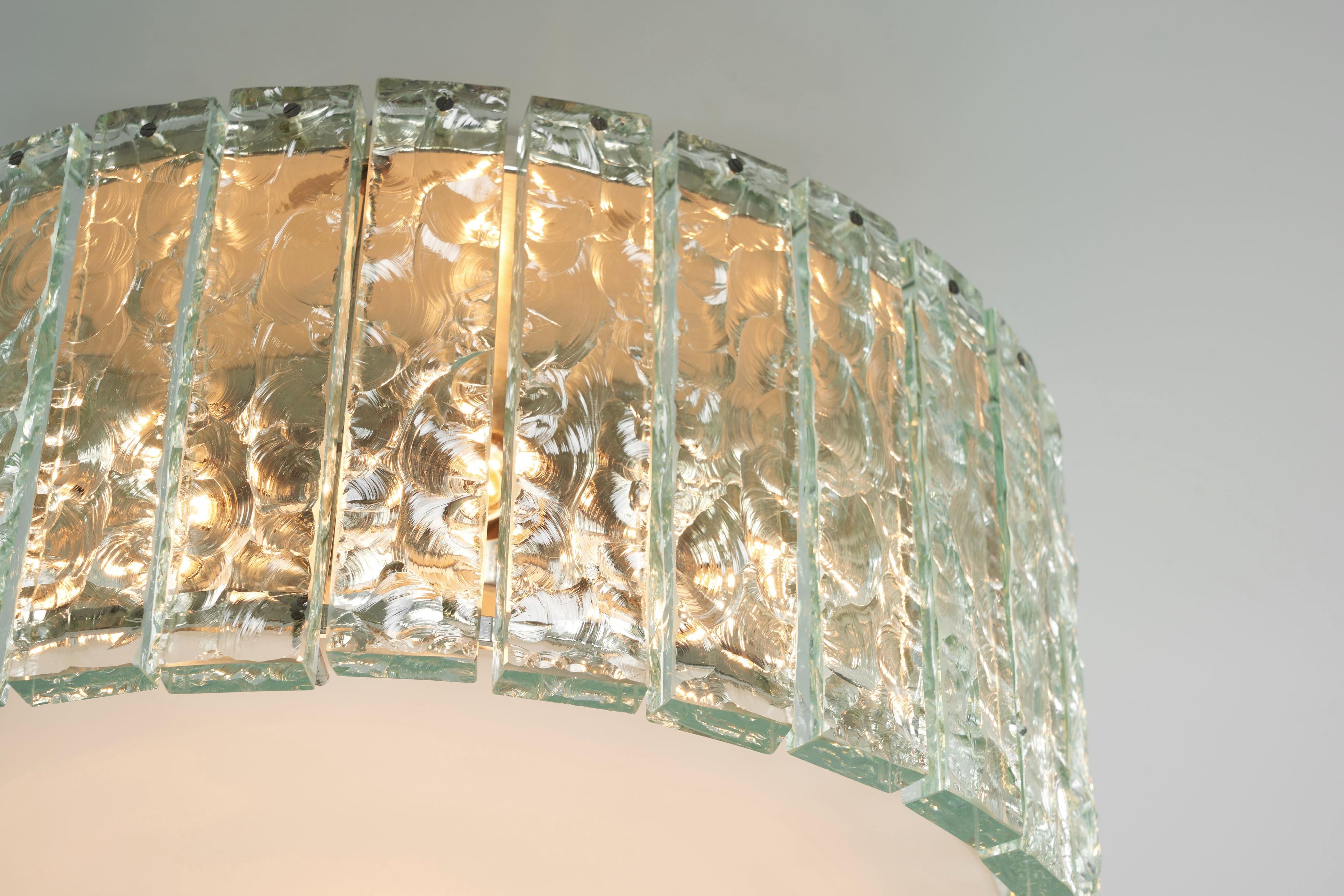 Vetro Lampada da soffitto Max Ingrand modello 2448 Fontana Arte 1960 in vendita
