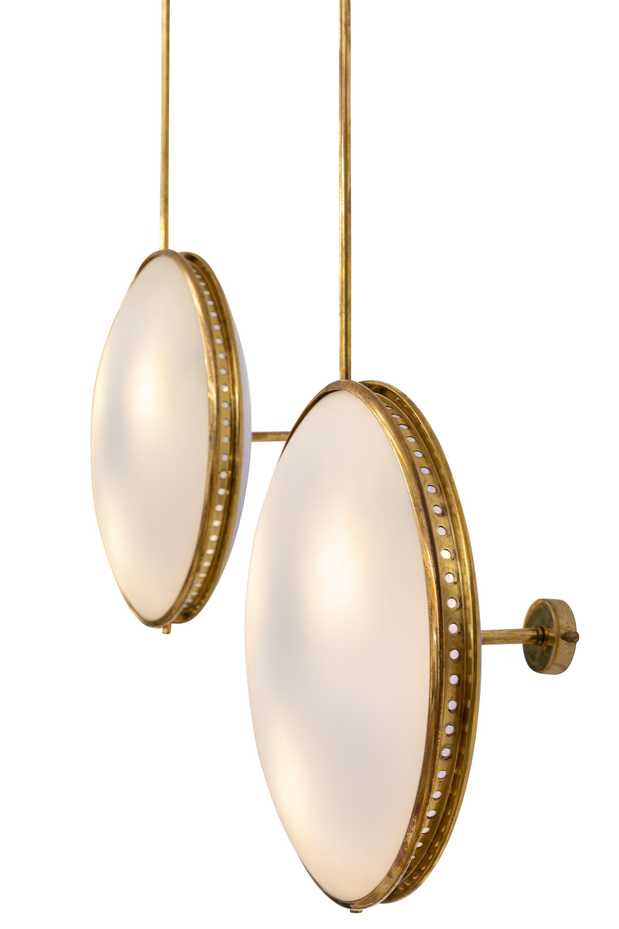 Mid-Century Modern Max Ingrand Ceiling Mounted Wall Lights for Fontana Arte, Italy 1959 For Sale