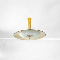 Max Ingrand Chandelier for Fontana Arte, Brass & Glass, Italian Design