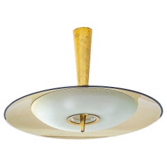 Max Ingrand Chandelier for Fontana Arte, Brass & Glass, Italian Design