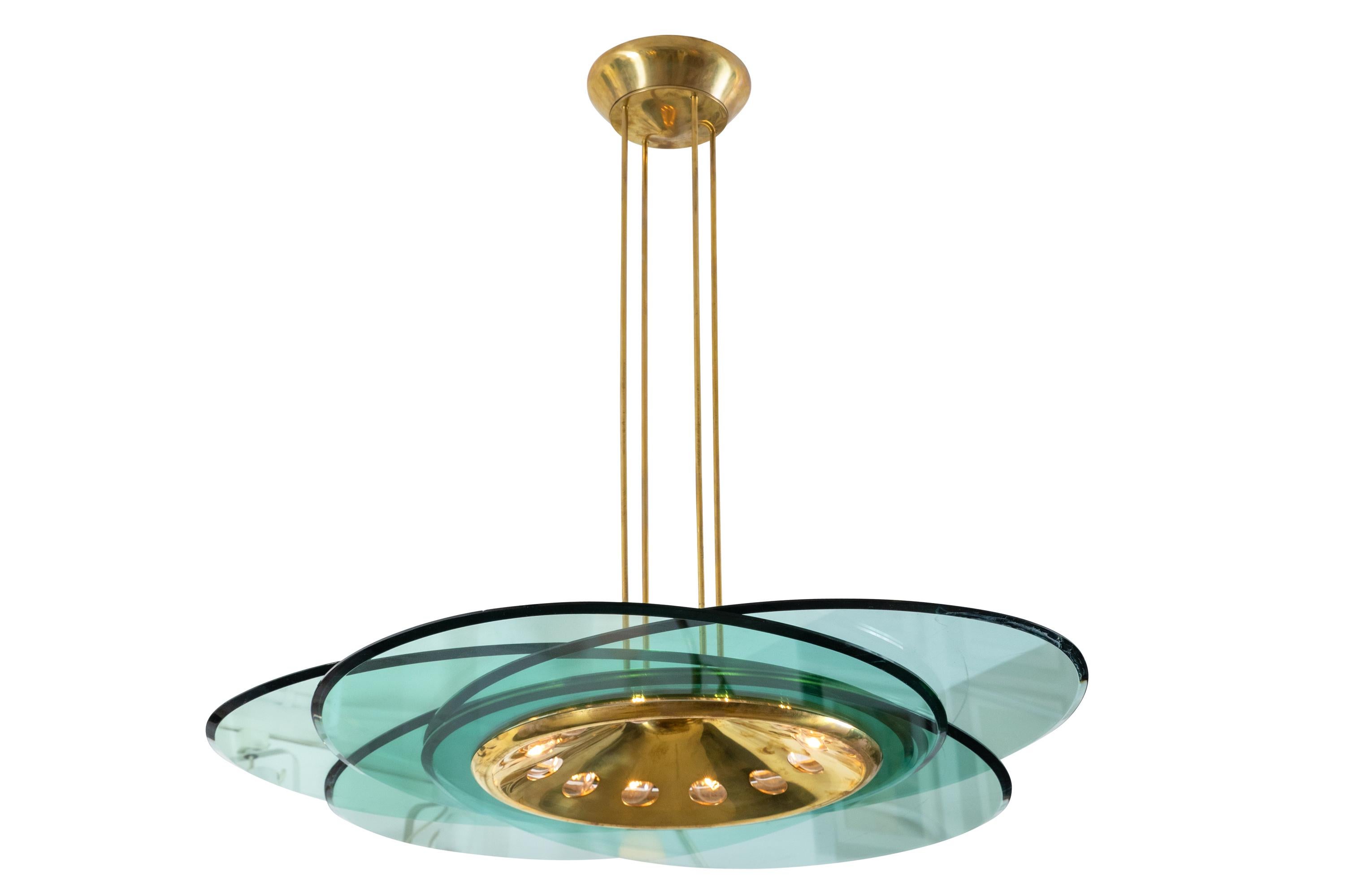 Mid-Century Modern Max Ingrand Chandelier for Fontana Arte, Italy, 1950s