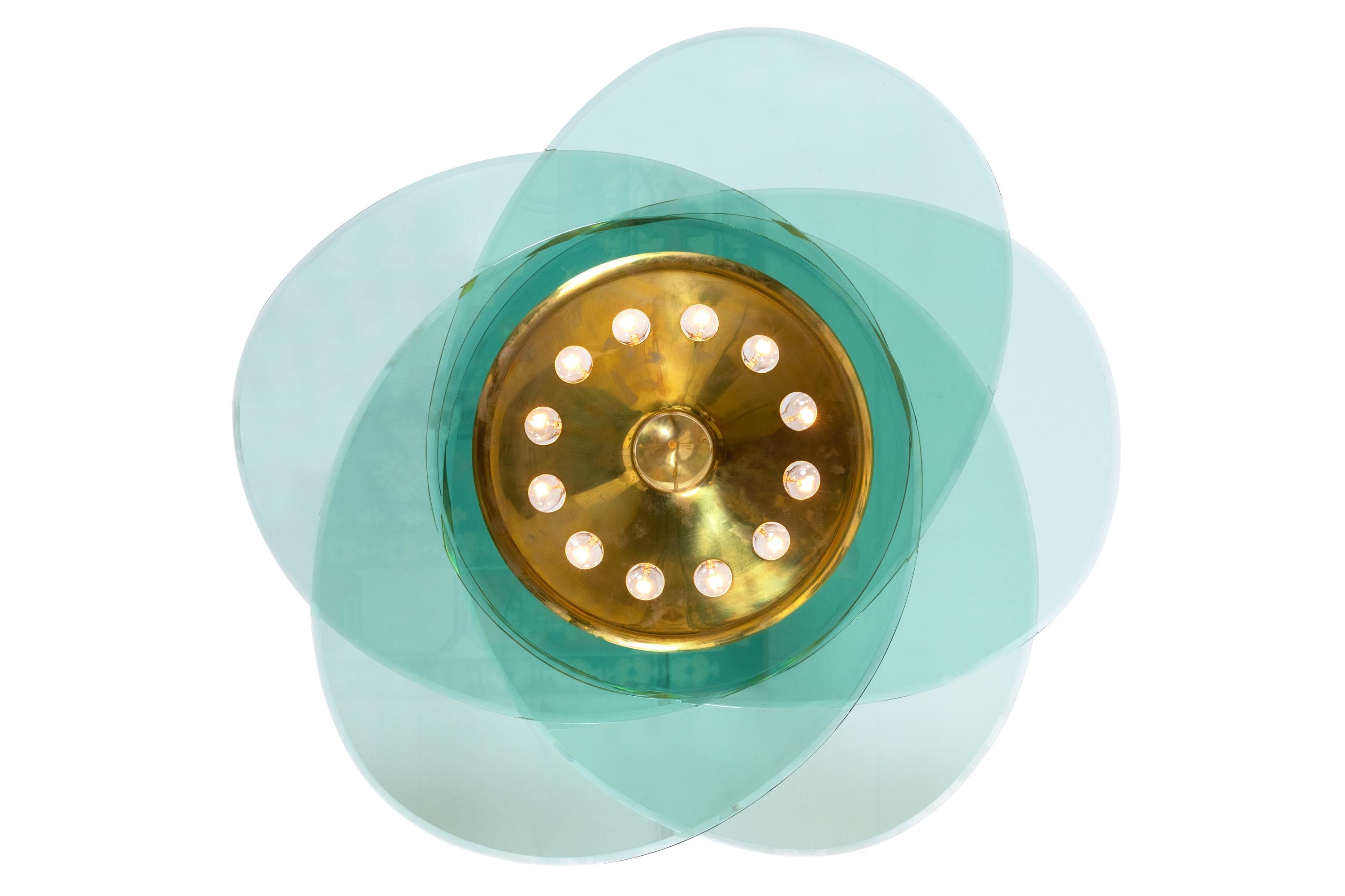 italien Max Ingrand Chandelier for Fontana Arte, Italy, 1950s