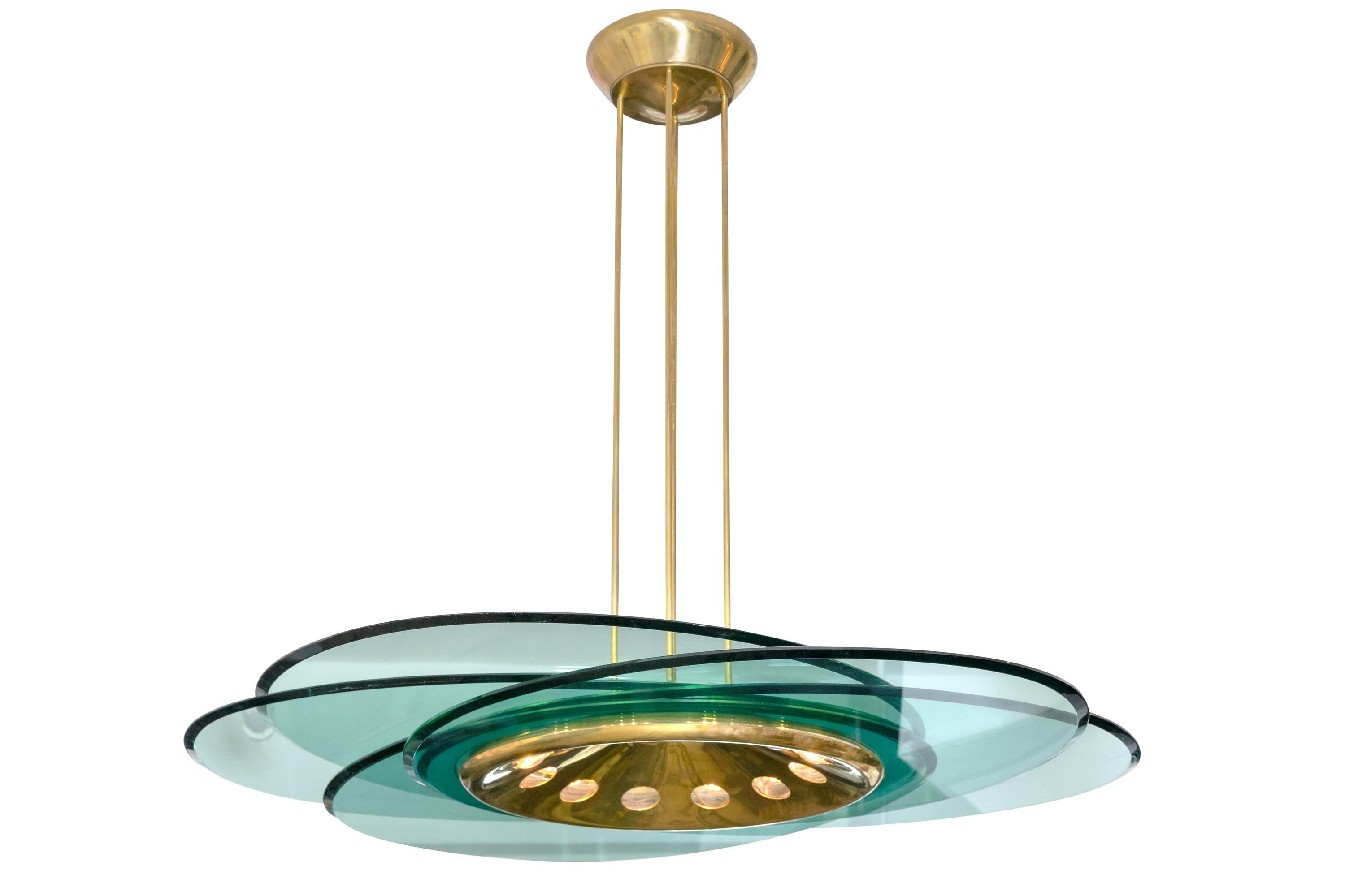 Max Ingrand Chandelier for Fontana Arte, Italy, 1950s Bon état à New York, NY
