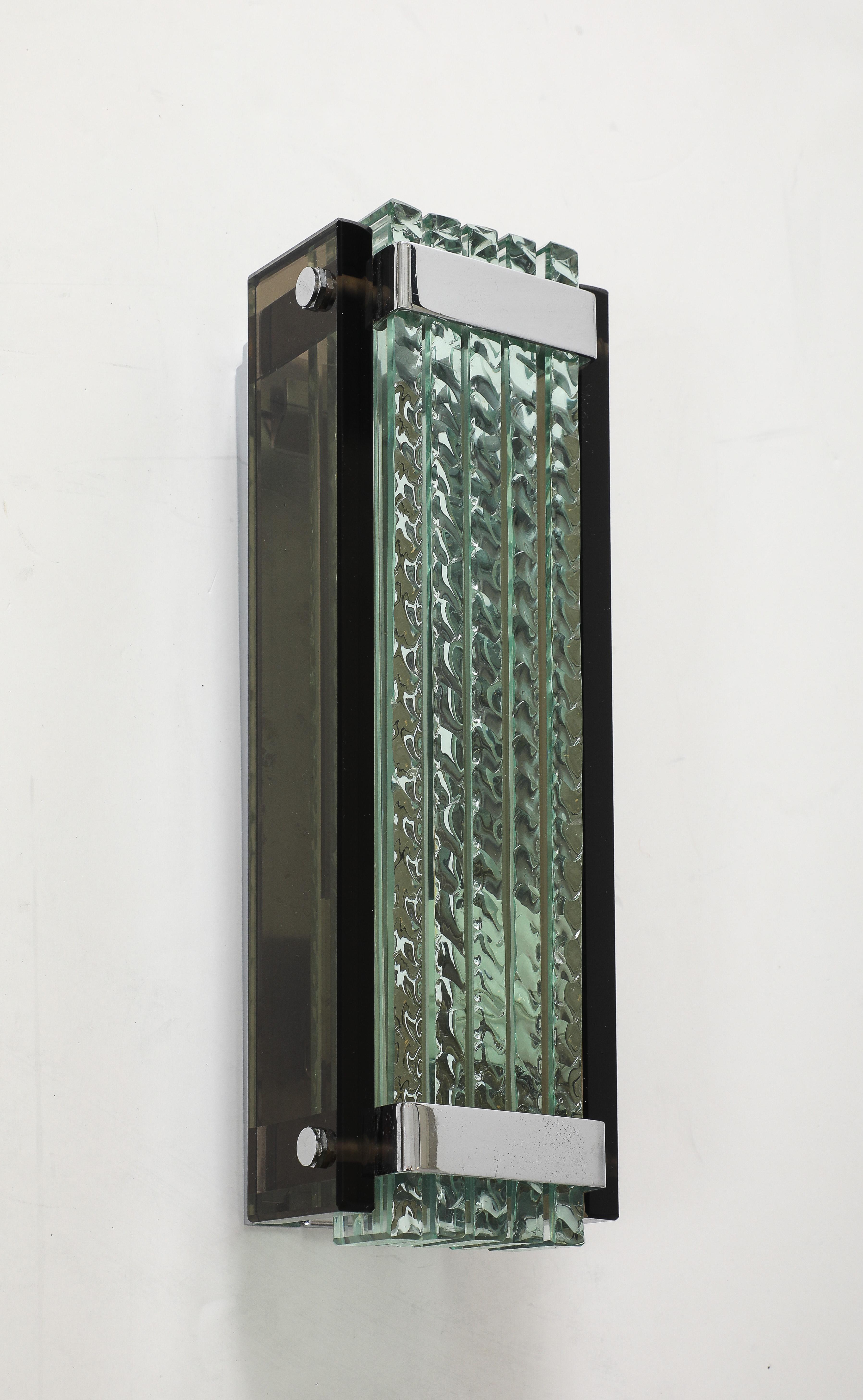 Max Ingrand Chiseled Murano Glass Sconces For Sale 3