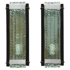 Max Ingrand Chiseled Murano Glass Sconces