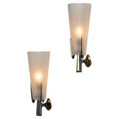 Max Ingrand conical sconces by Fontana Arte Italy 1955