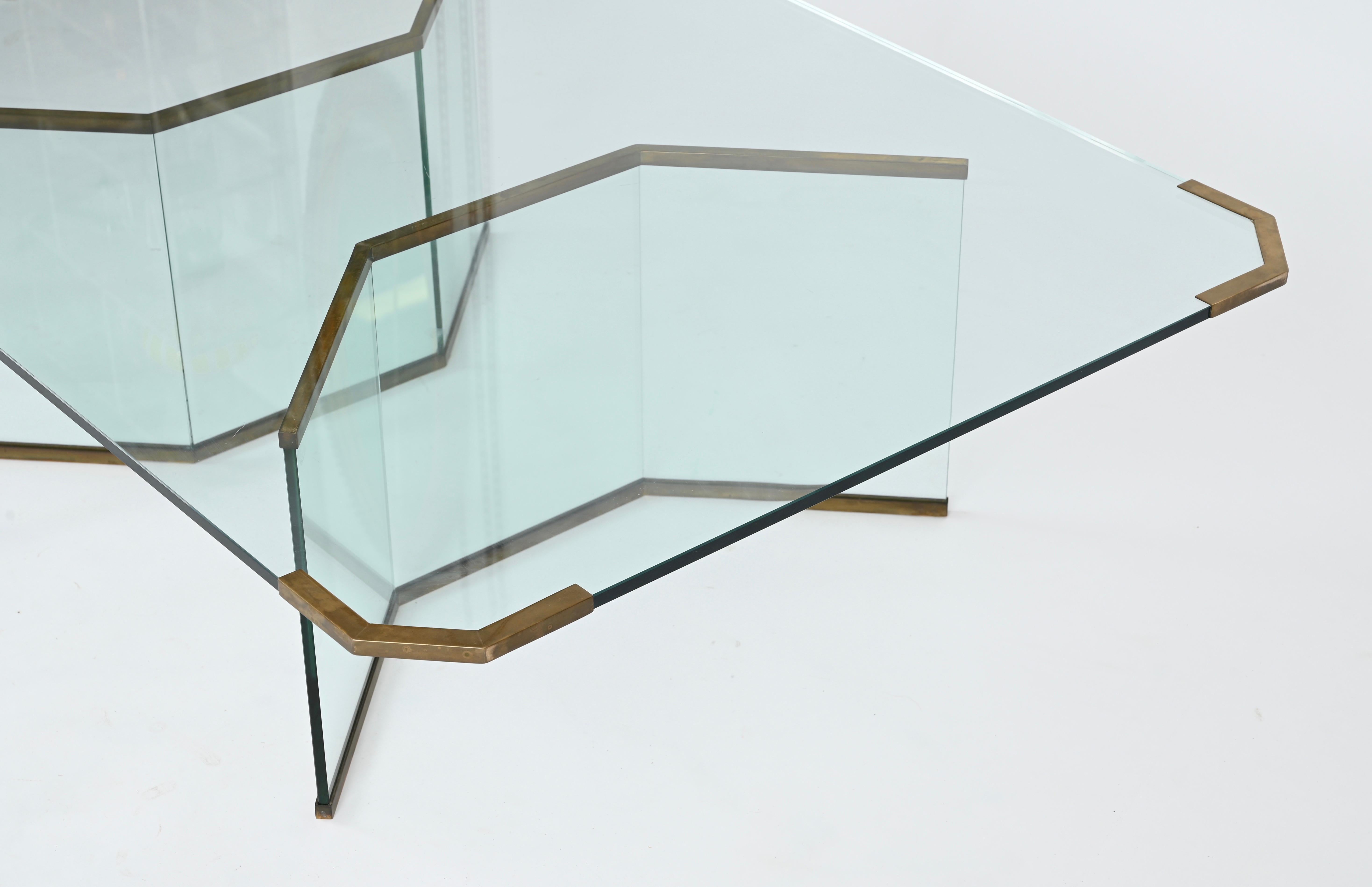 Grande table basse en cristal et laiton Max Ingrand pour Fontana Arte, Italie, années 1950 en vente 3