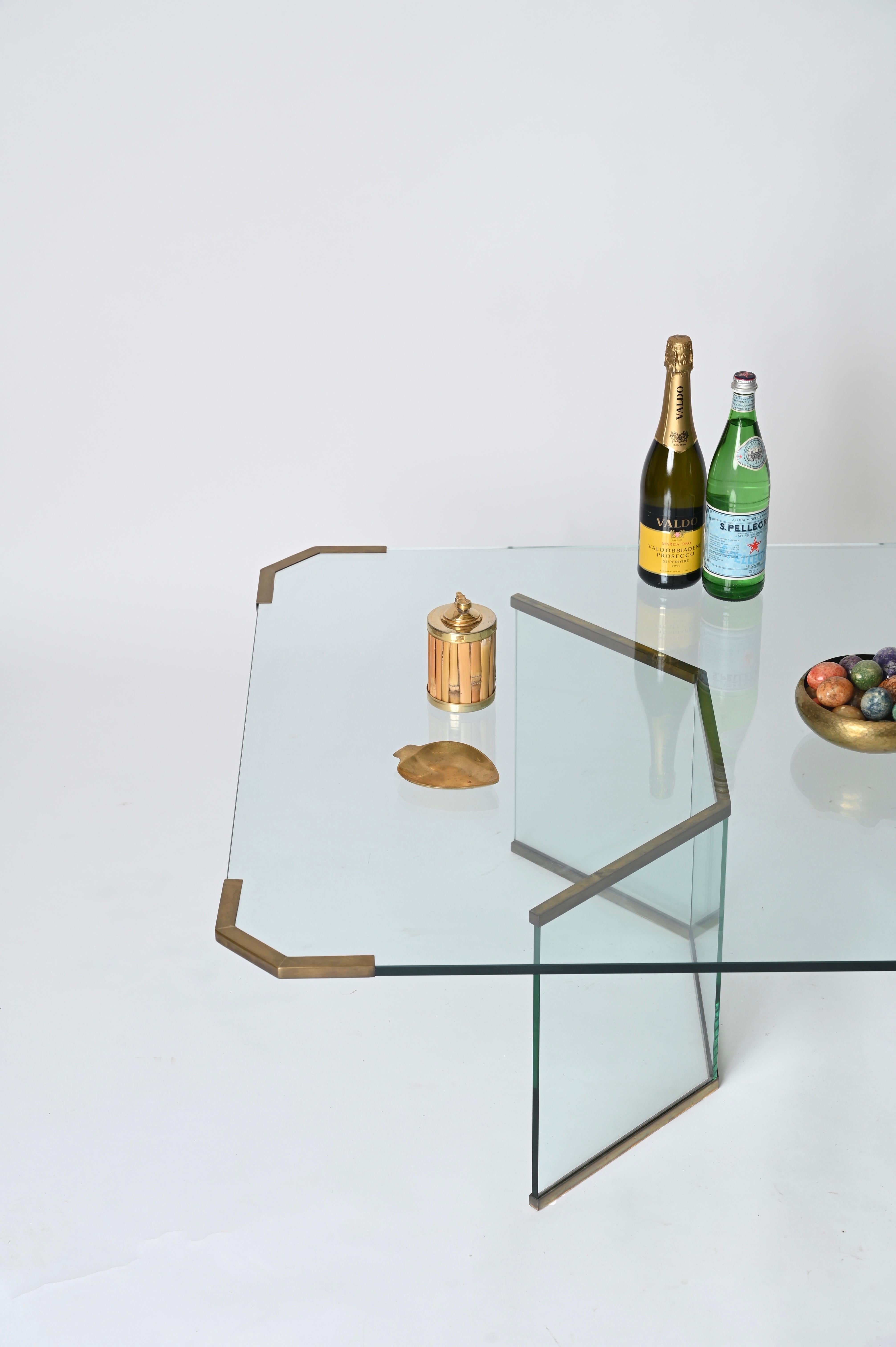 Grande table basse en cristal et laiton Max Ingrand pour Fontana Arte, Italie, années 1950 en vente 5