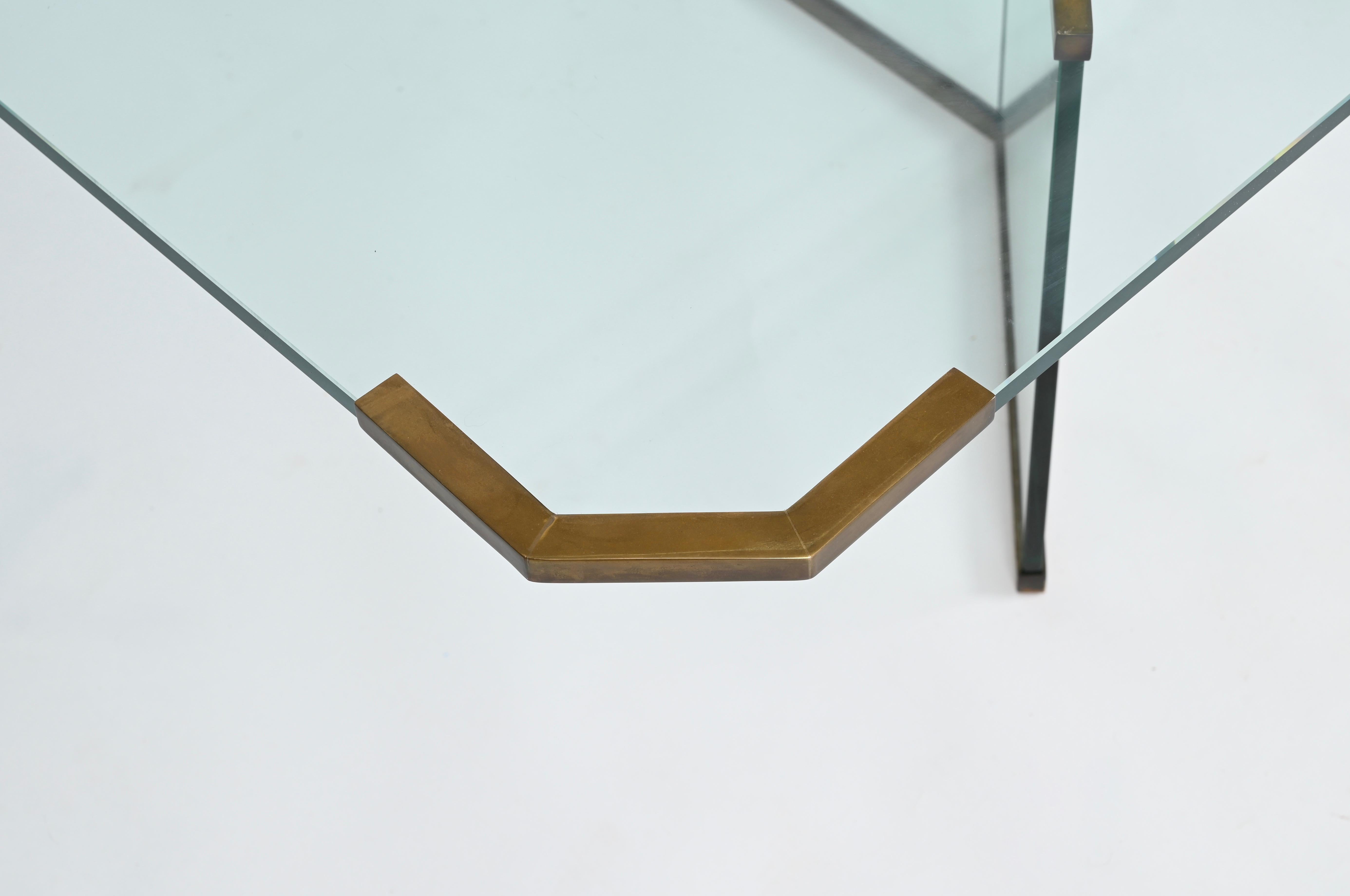 Grande table basse en cristal et laiton Max Ingrand pour Fontana Arte, Italie, années 1950 Bon état - En vente à Roma, IT