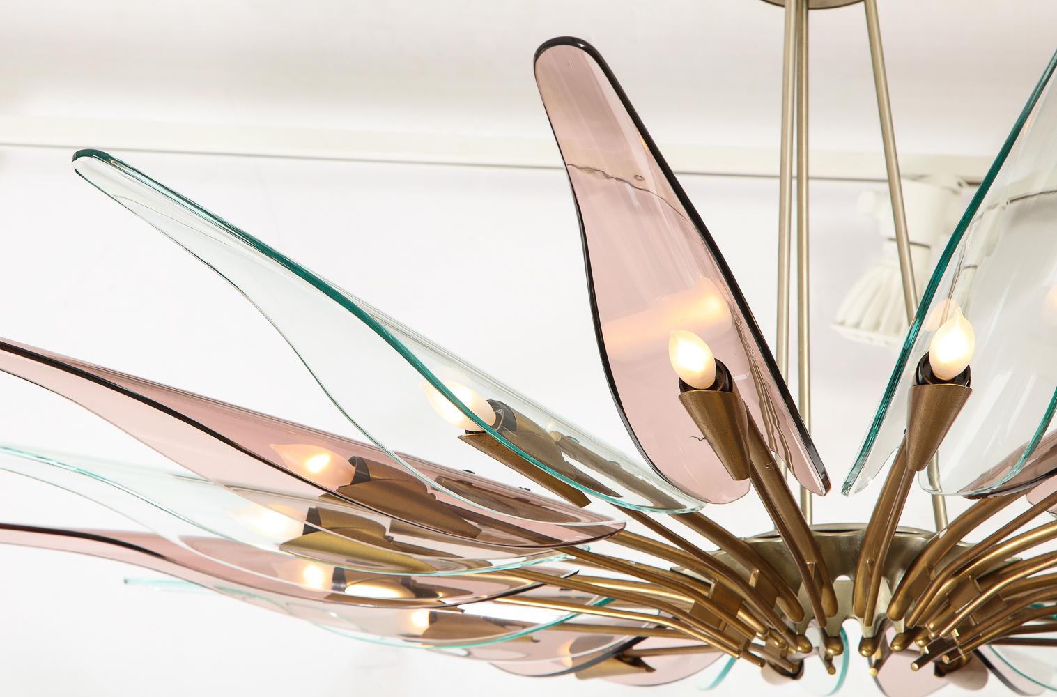 Mid-20th Century Max Ingrand Dahlia Chandelier For Sale