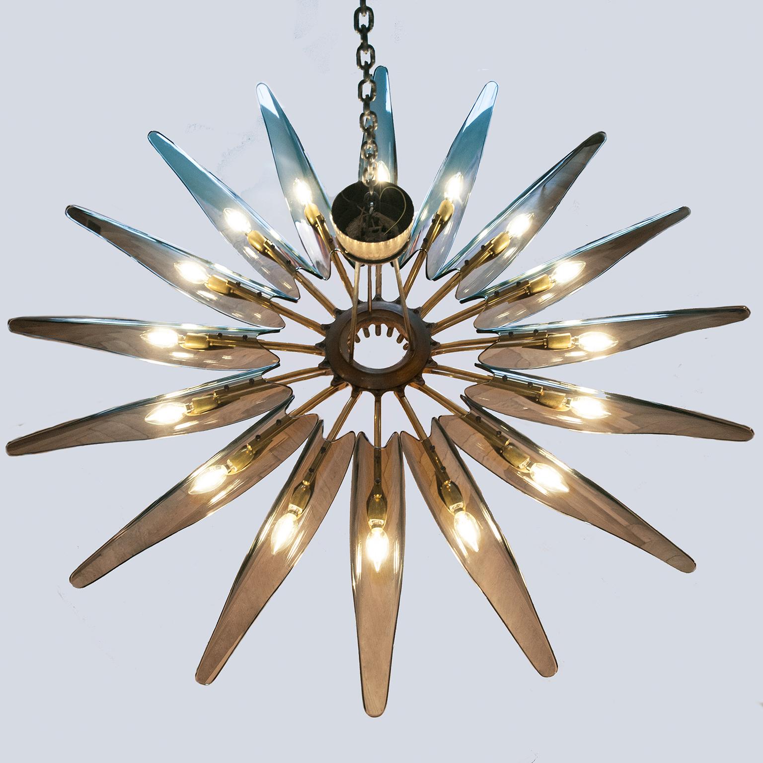 Max Ingrand Dahlia Chandelier Model 1563 By Fontana Arte Italy 1958 In Good Condition In Munich, DE