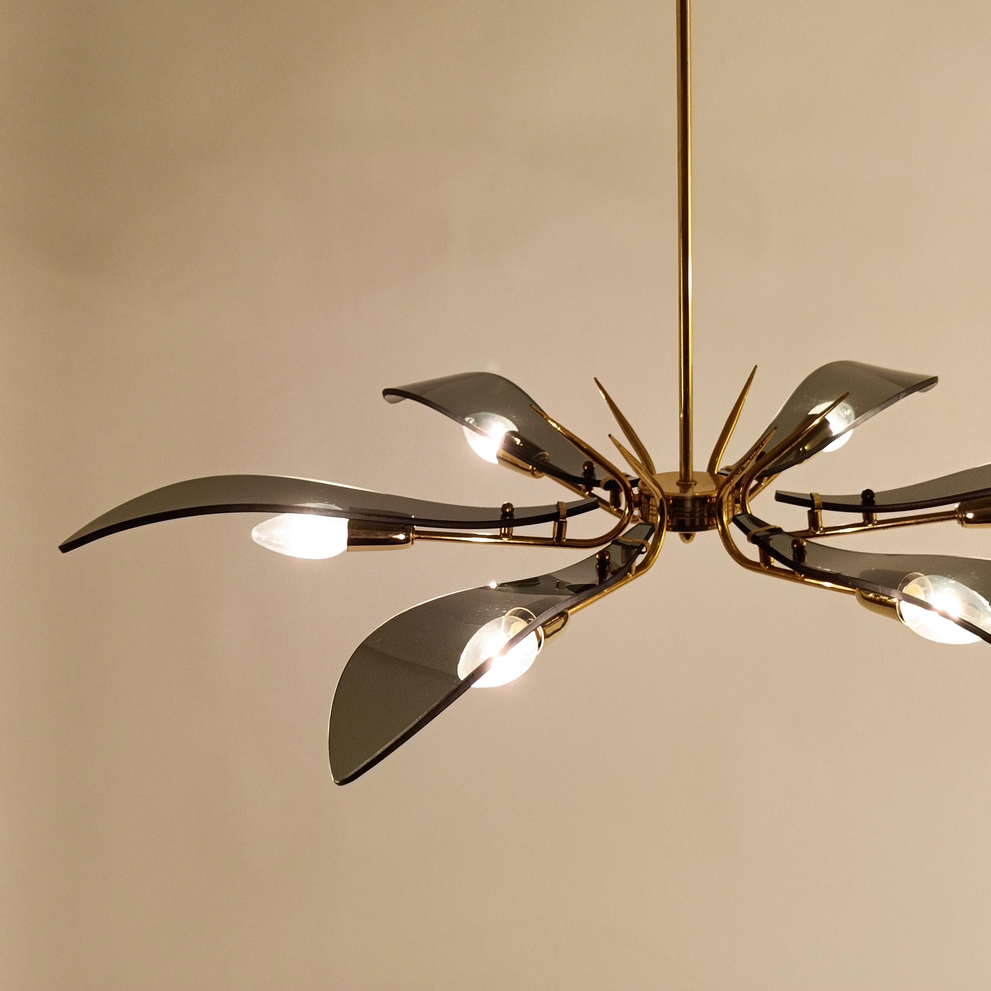 Metallo Max Ingrand. Lampadario in stile 