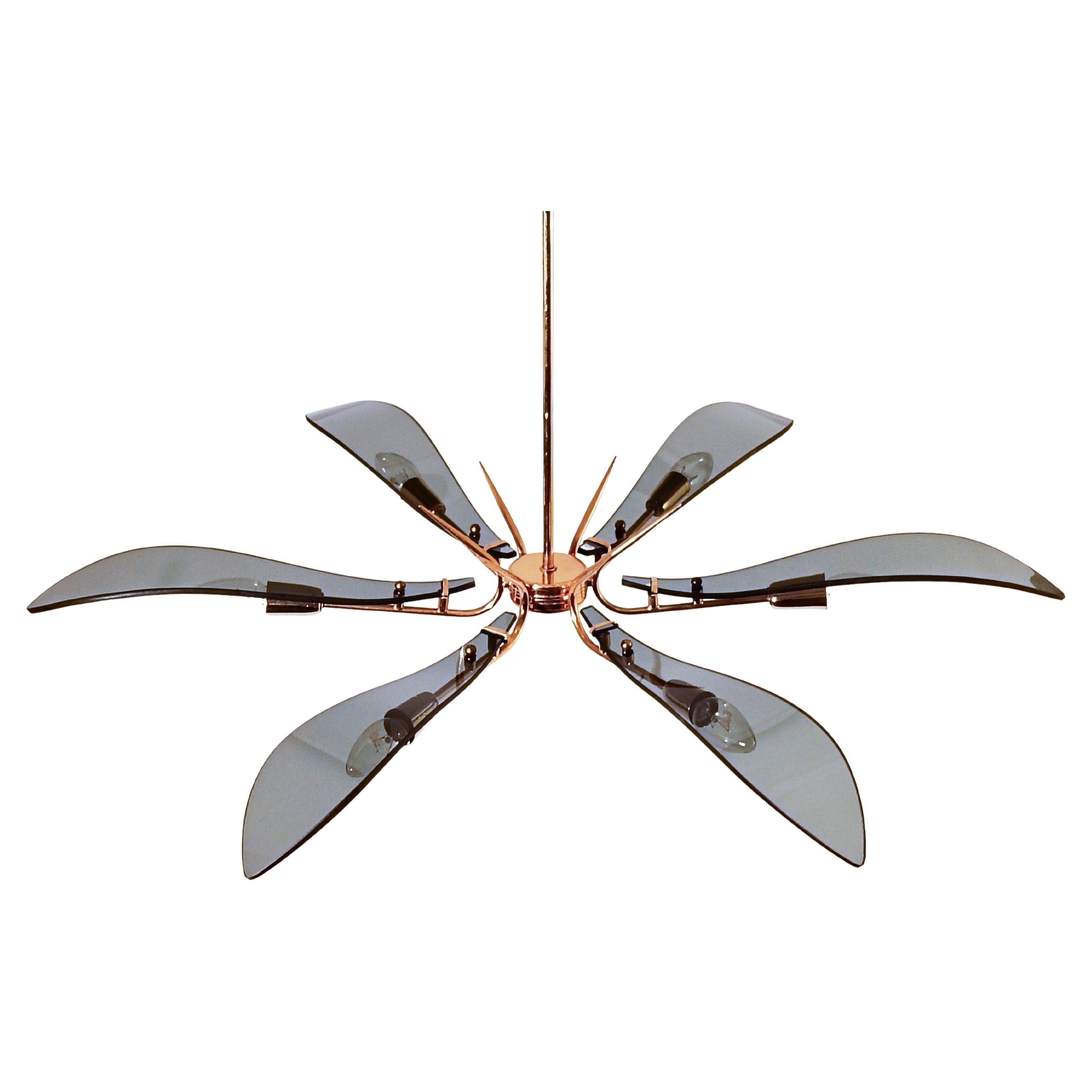 Max Ingrand. Lampadario in stile "Dhalia" di Fontana Arte, Italia, anni '50 in vendita