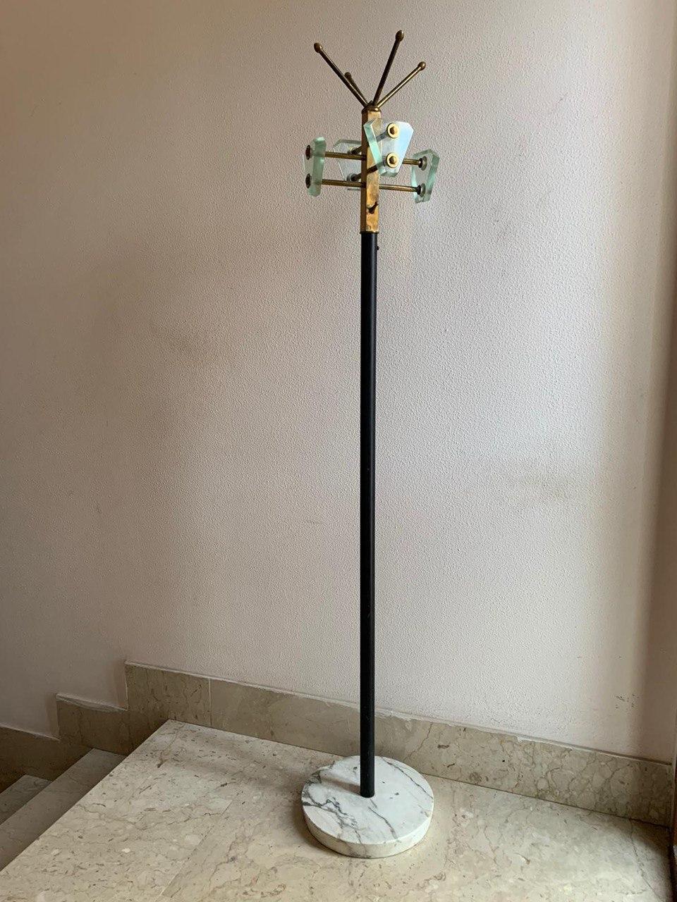 Mid-Century Modern Max ingrand - Fontana Arte coat rack in glass, marble and brass 1955.